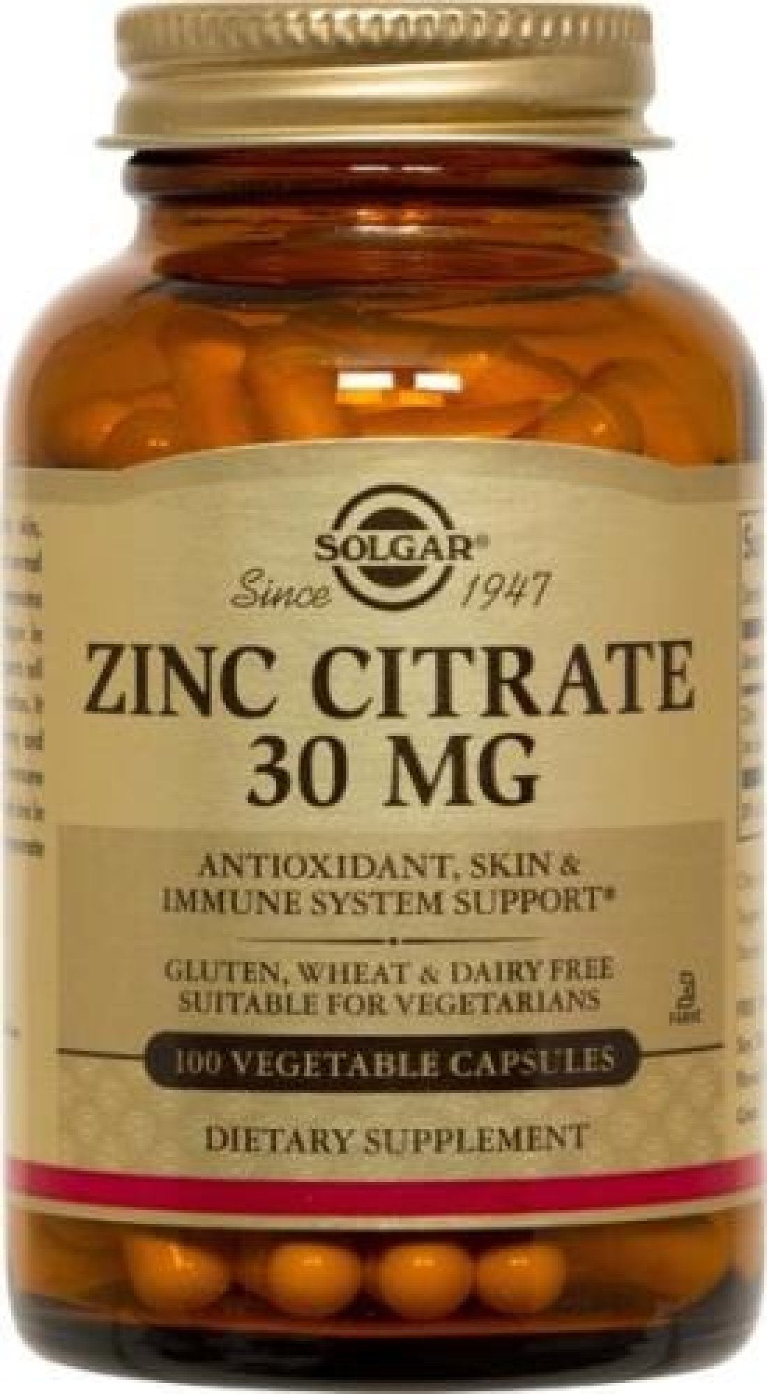 Solgar Zinc Citrate 30mg 100 Capsule