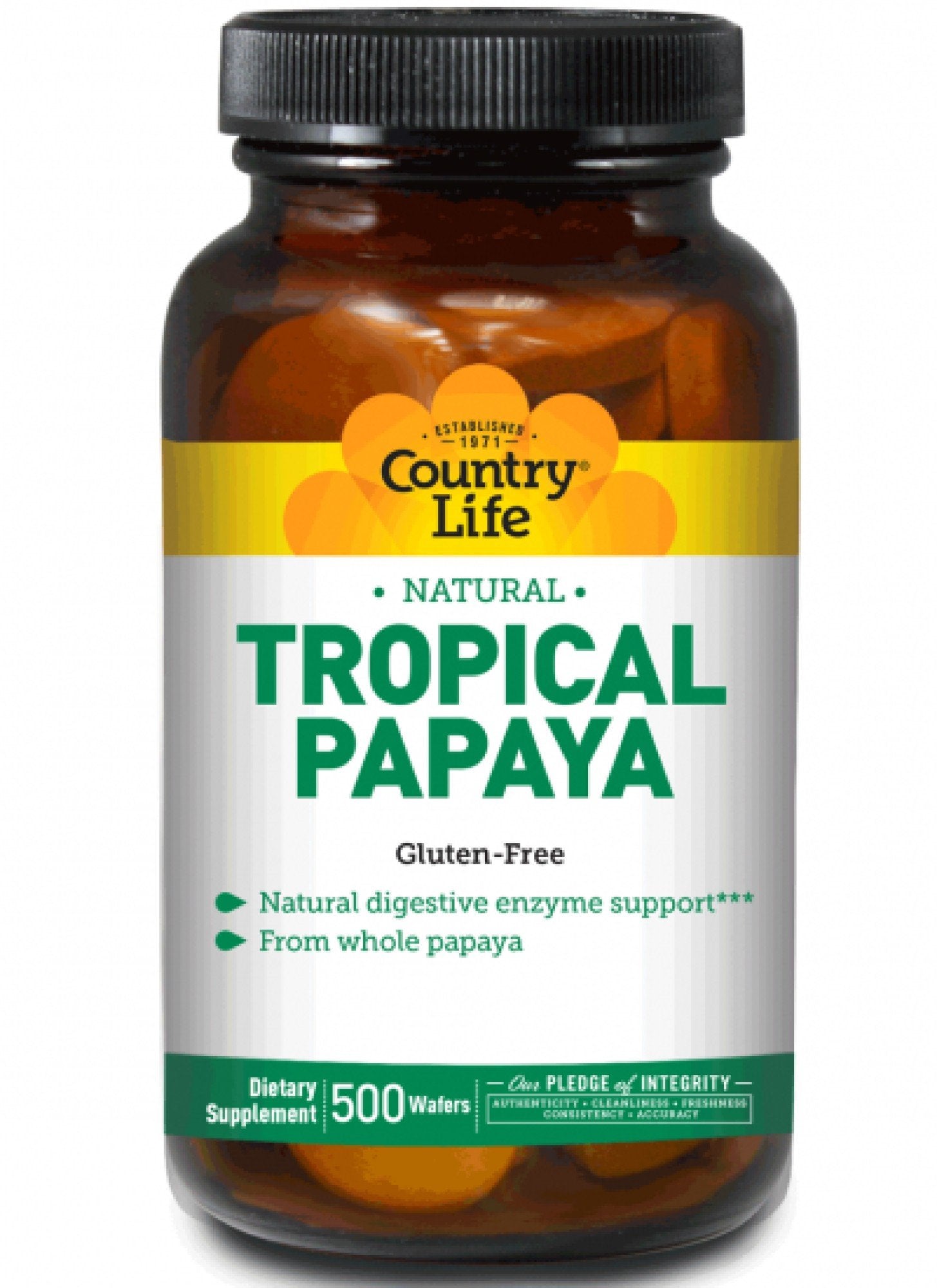 Country Life Natural Tropical Papaya 500 Chewable