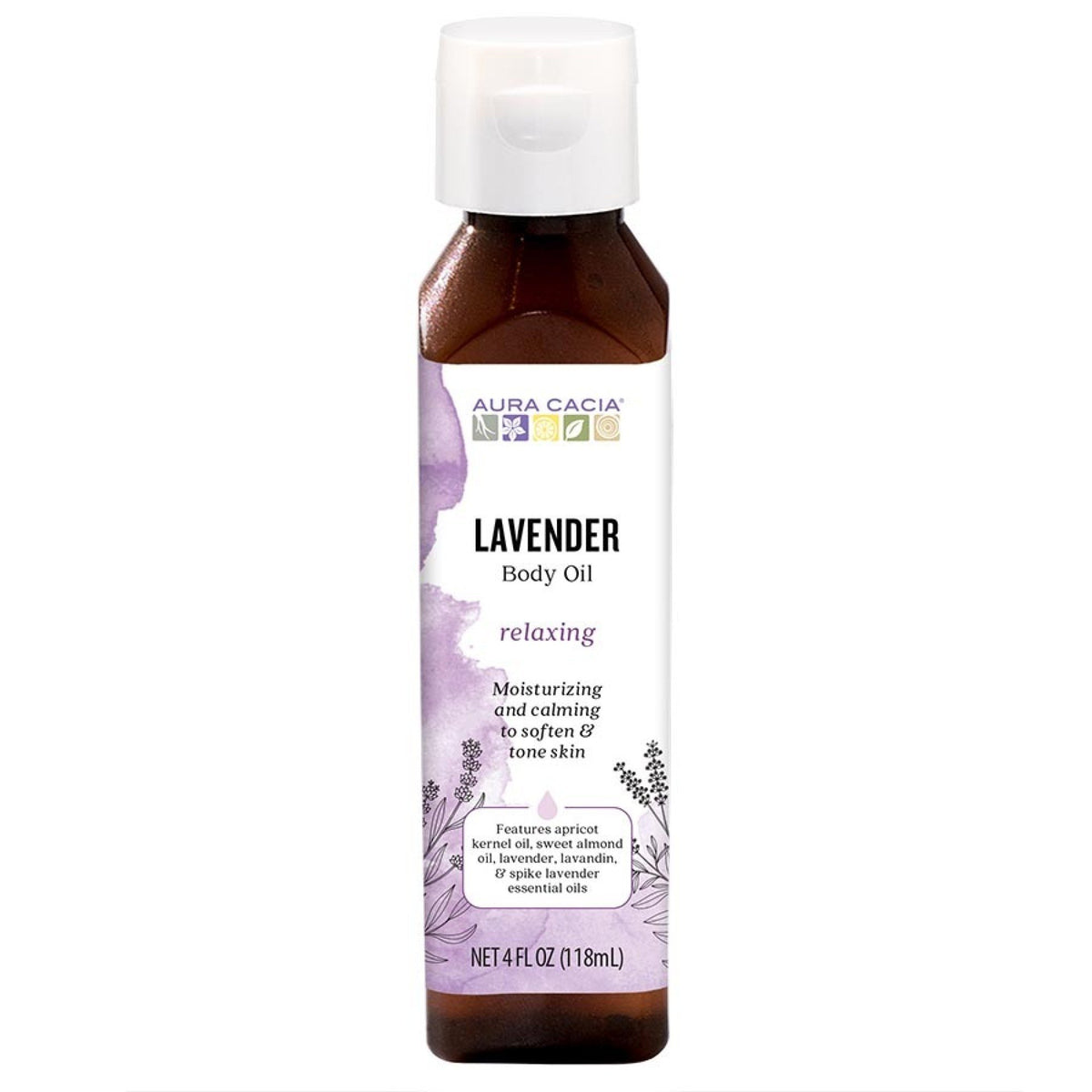 Aura Cacia Aromatherapy Body Oil Relaxing Lavender 4 oz Liquid
