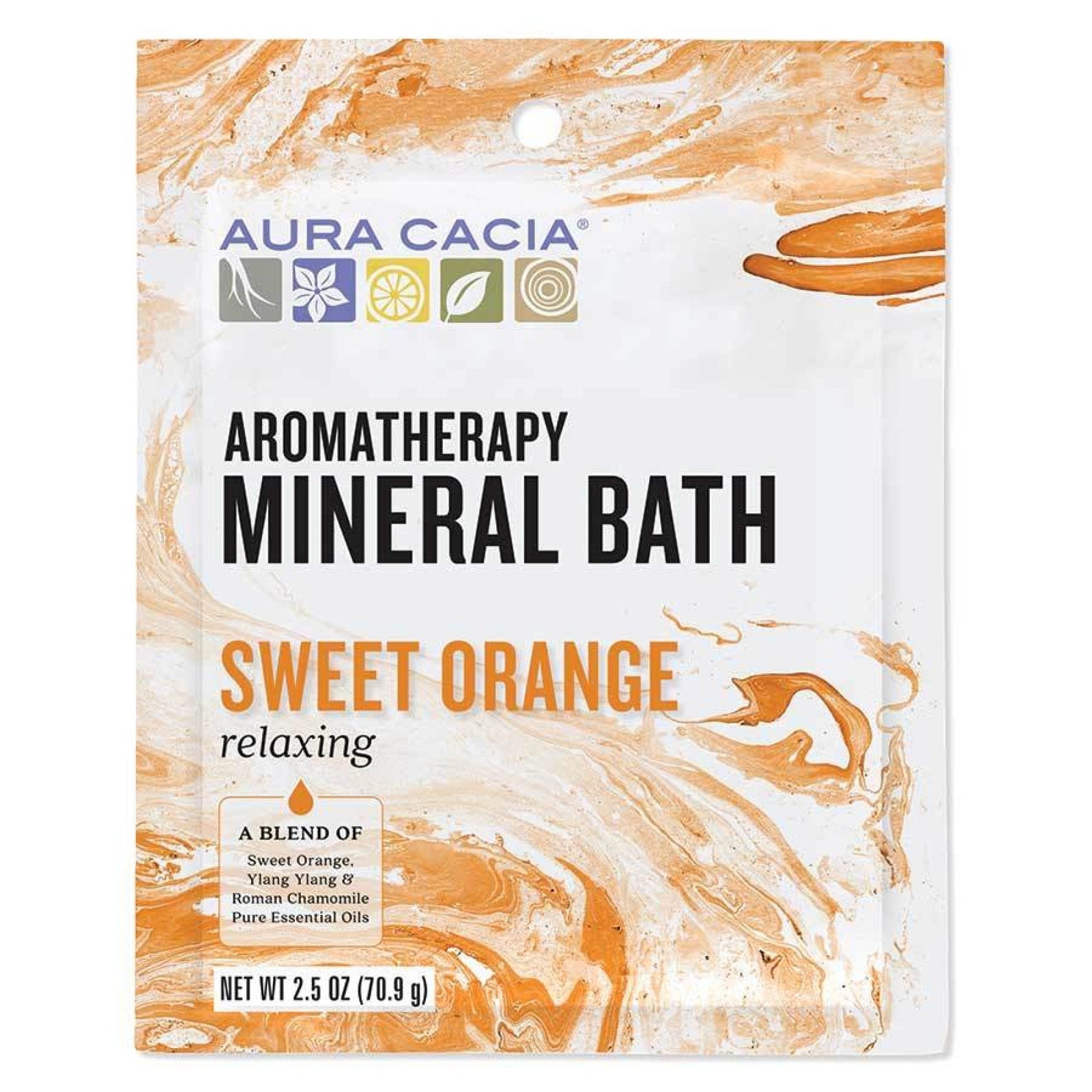 Aura Cacia Mineral Bath-Relaxing Sweet Orange 2.5 oz Bath Salt