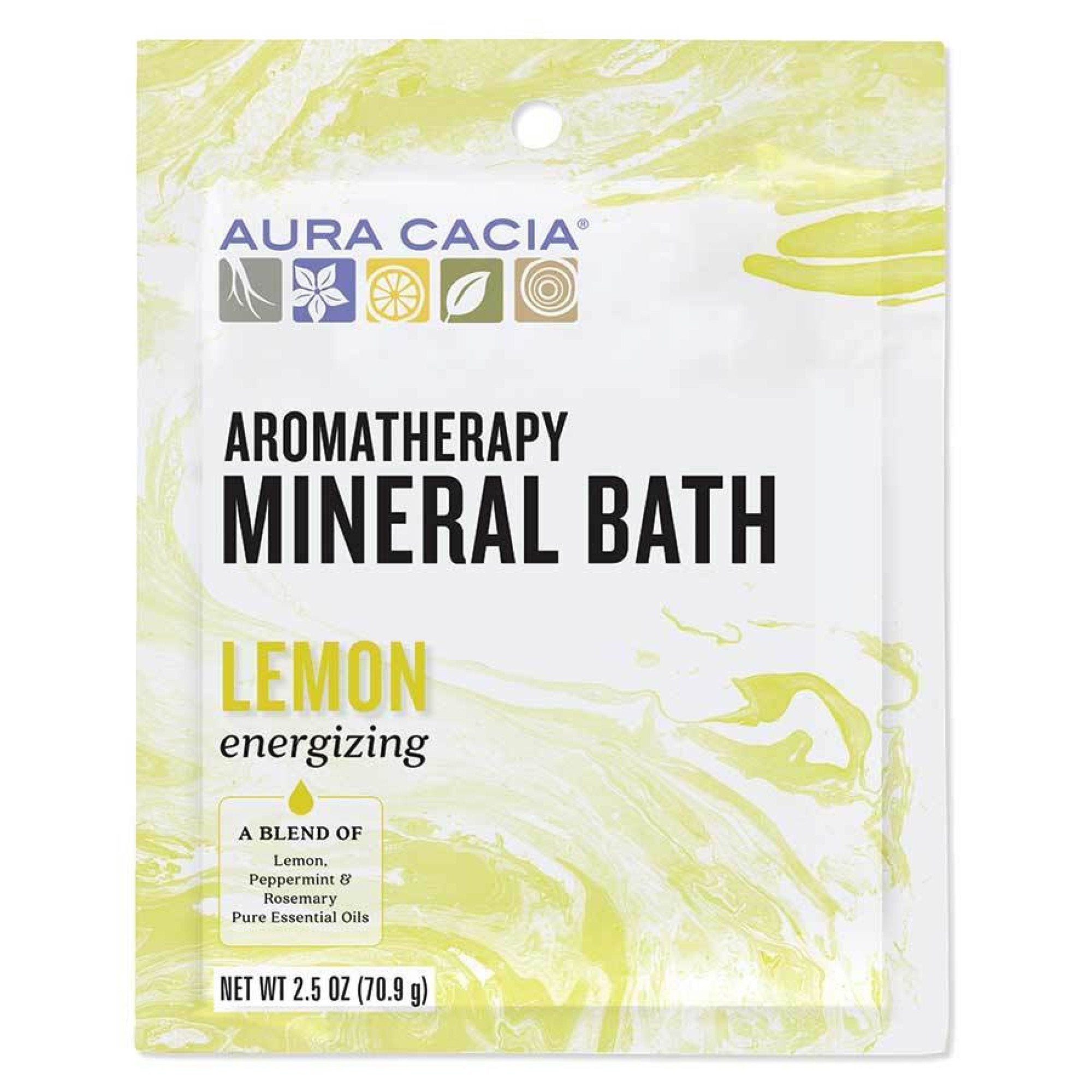 Aura Cacia Mineral Bath-Energizing Lemon 2.5 oz Bath Salt