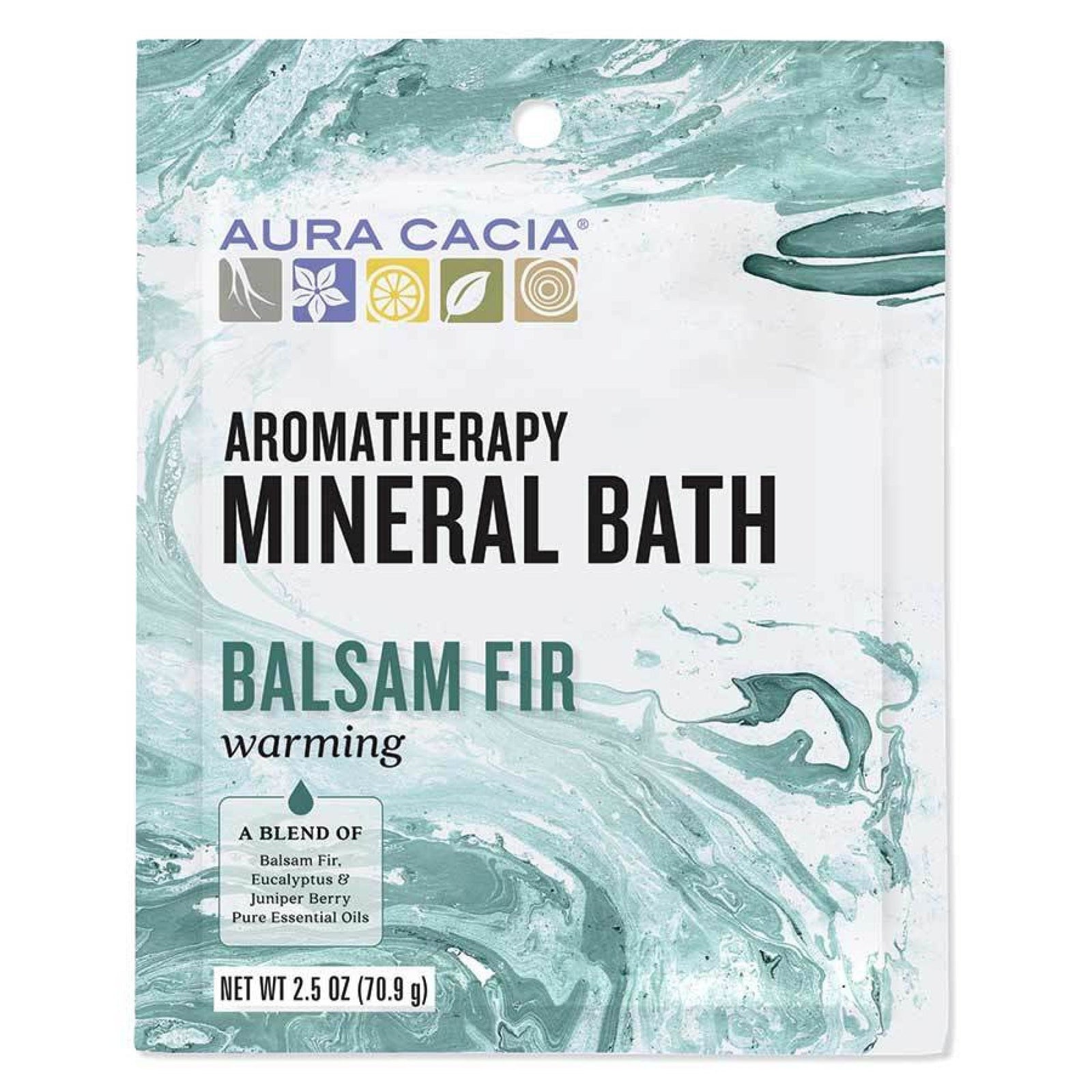 Aura Cacia Mineral Bath-Warming Balsam Fir 2.5 oz Bath Salt