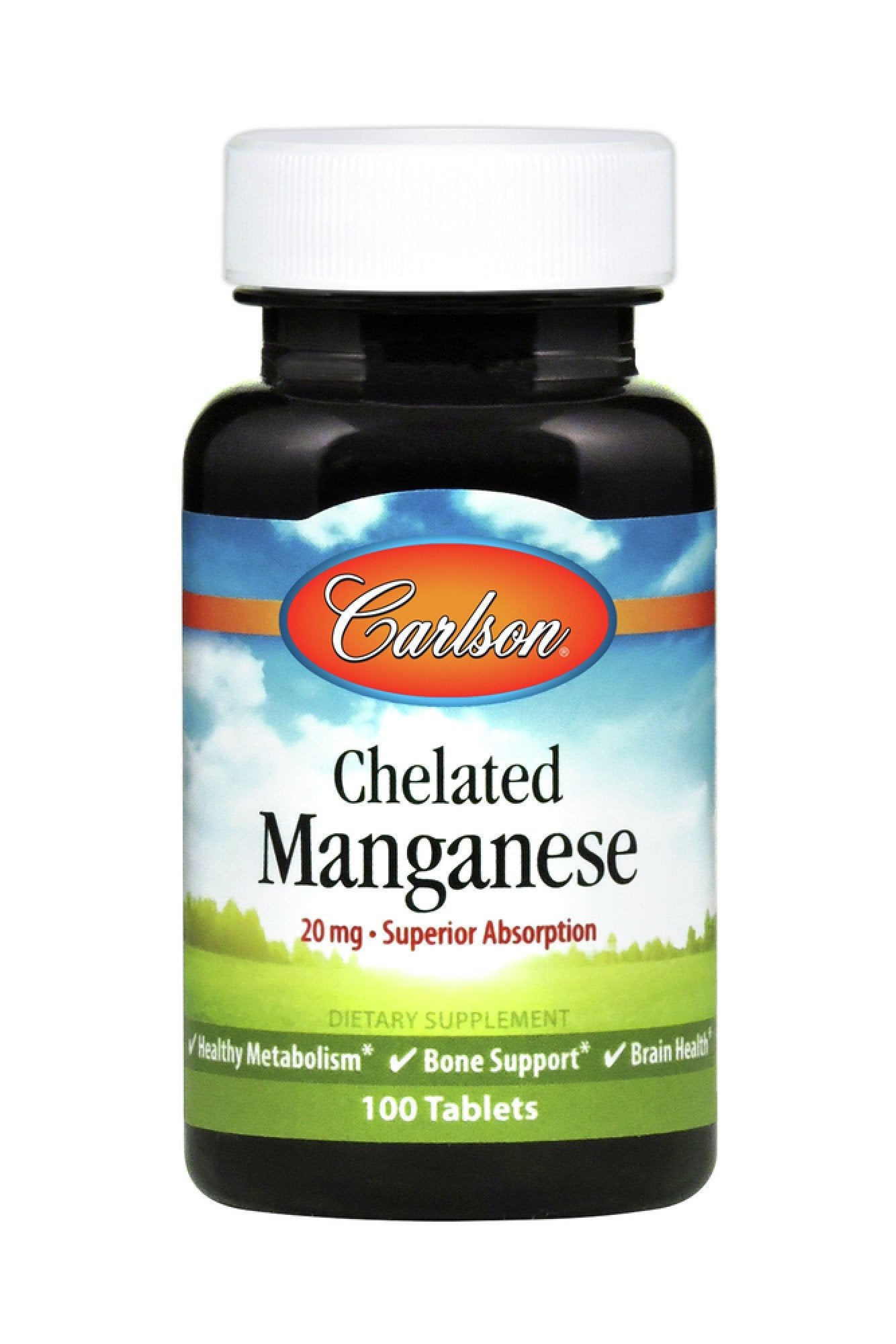 Carlson Laboratories Chelated Manganese 20mg 100 Tablet