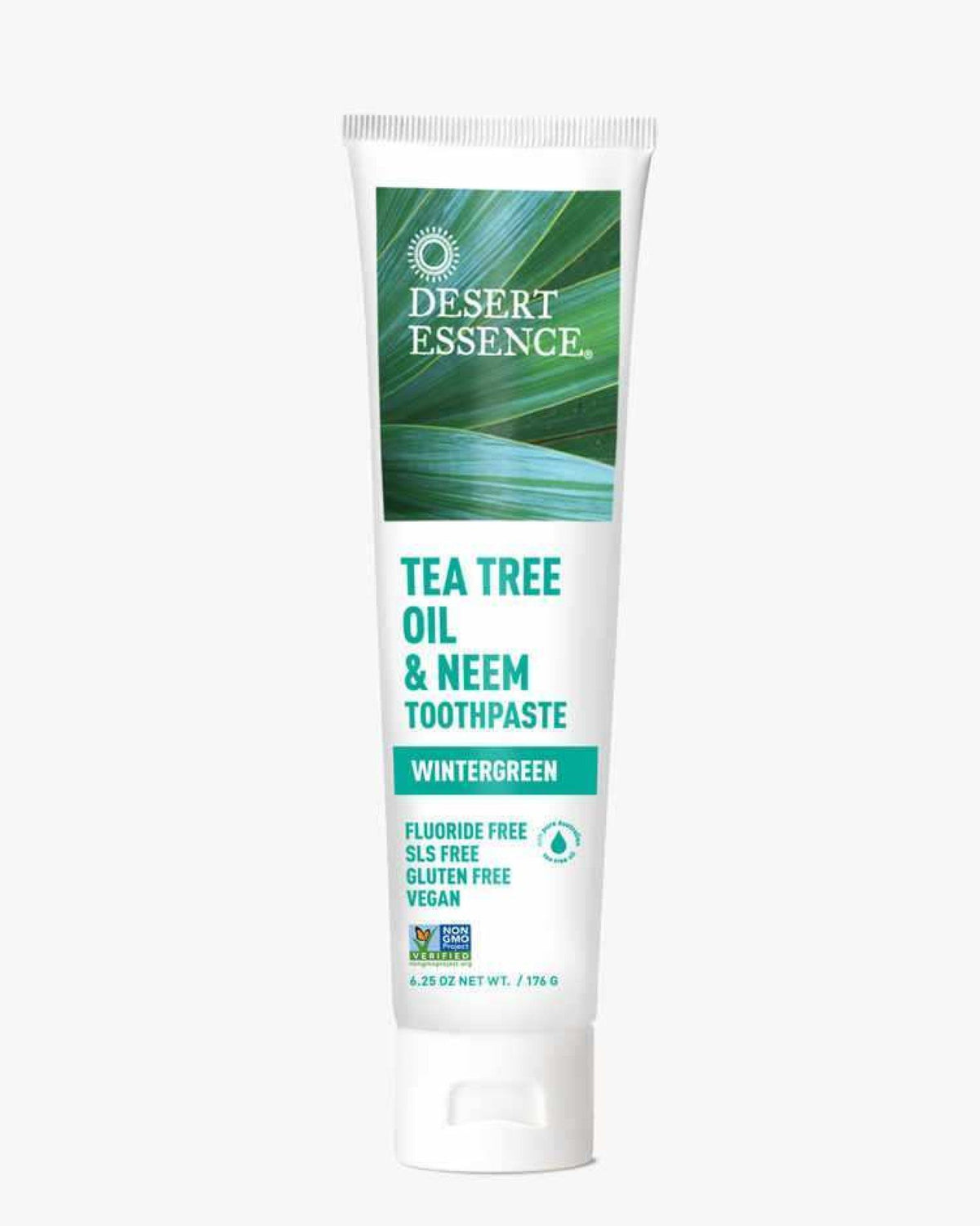 Desert Essence Natural Tea Tree Oil &amp; Neem Toothpaste Wintergreen 6.4 oz Paste