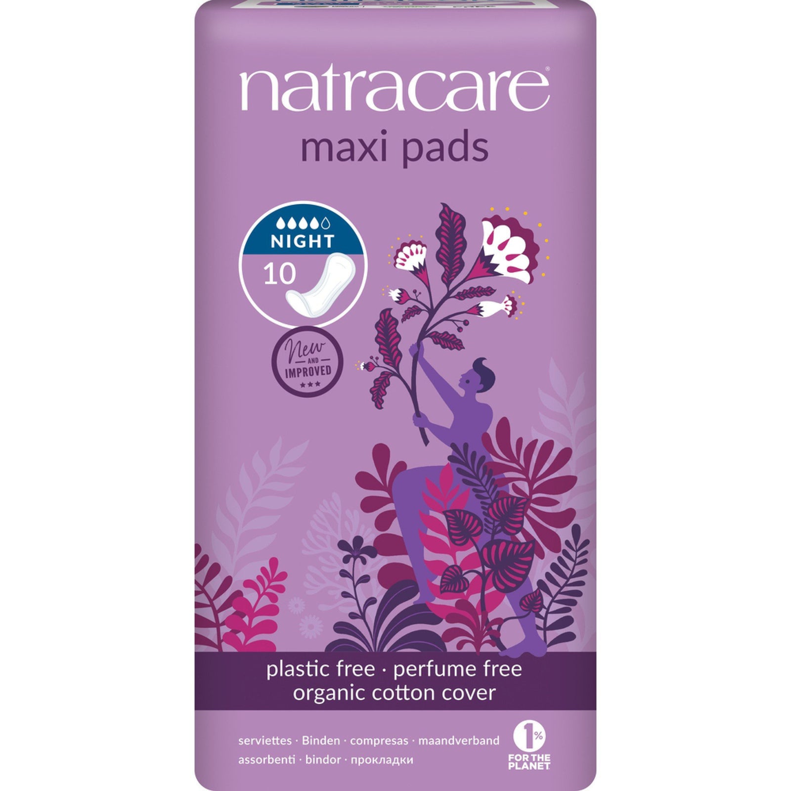 Natracare Night-Time Pads Organic 10 Pad