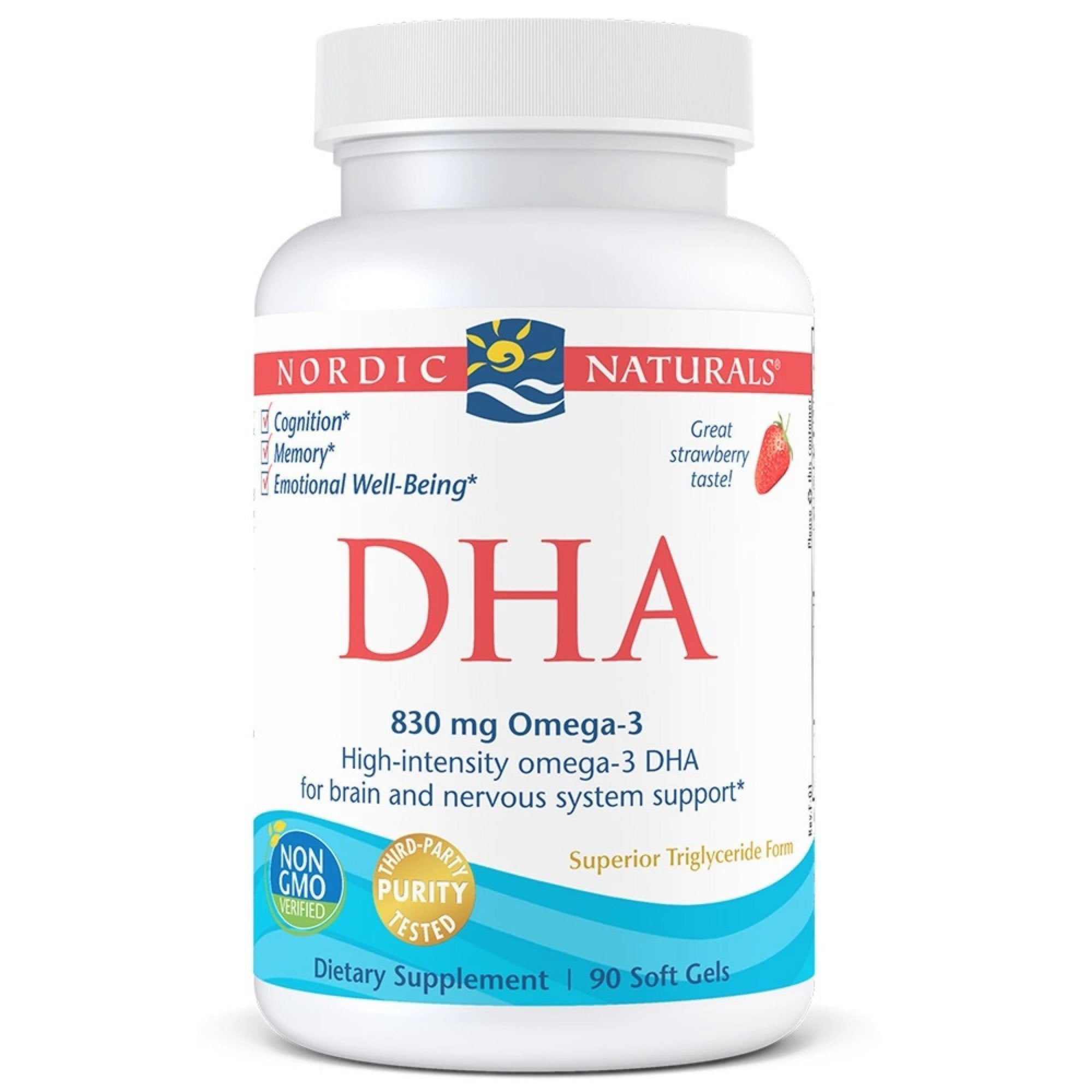 Nordic Naturals DHA Formula 830mg - Strawberry 90 Softgel