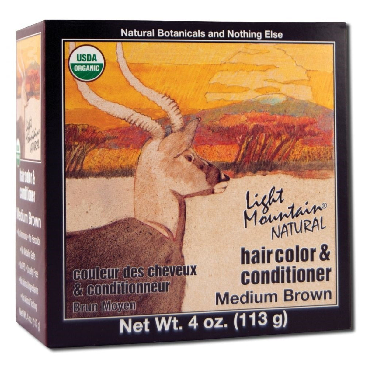 Light Mountain Hair Color &amp; Conditioner-Brown 4 oz Powder