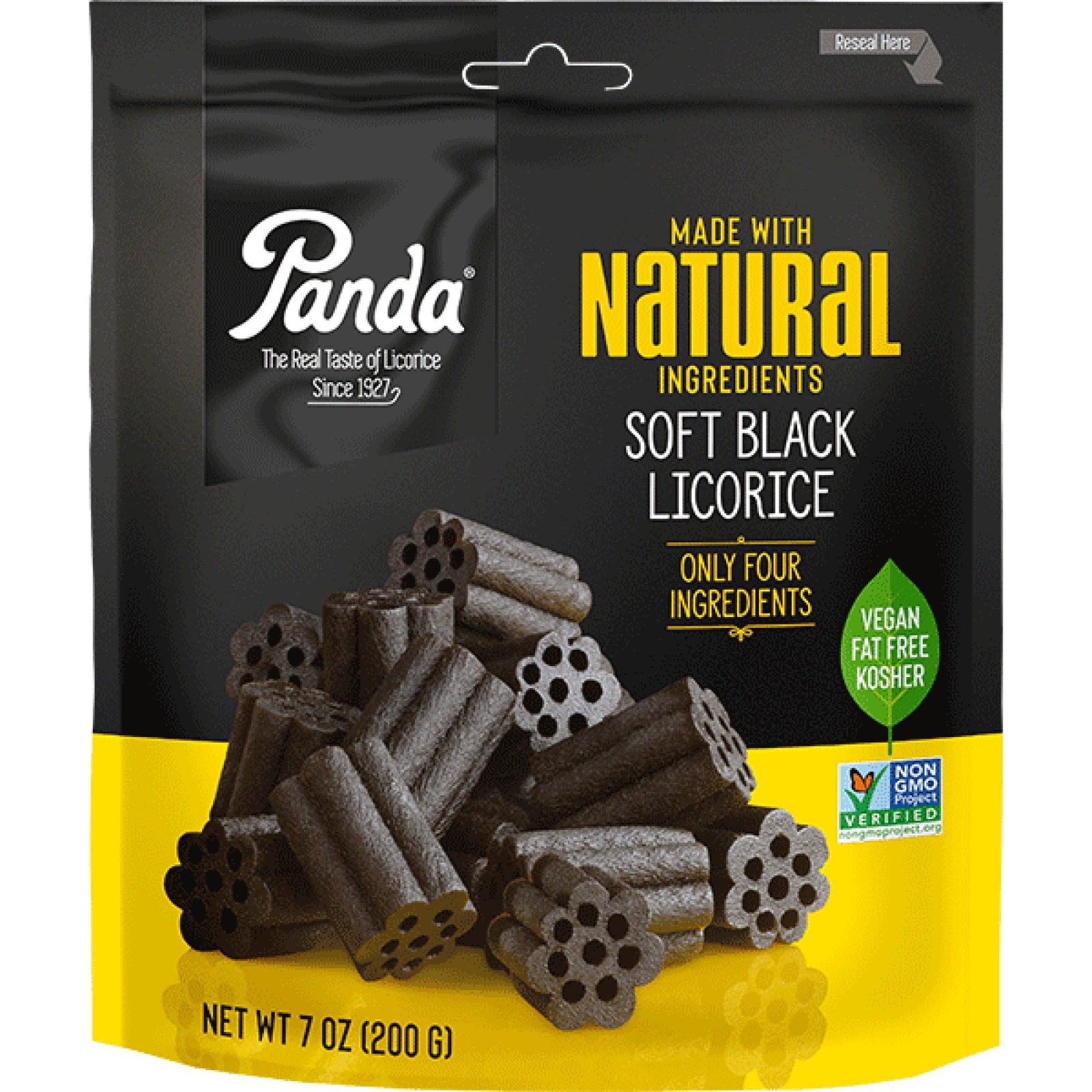 Panda Licorice Soft Black Licorice Chews 7 oz (200 g) Bag