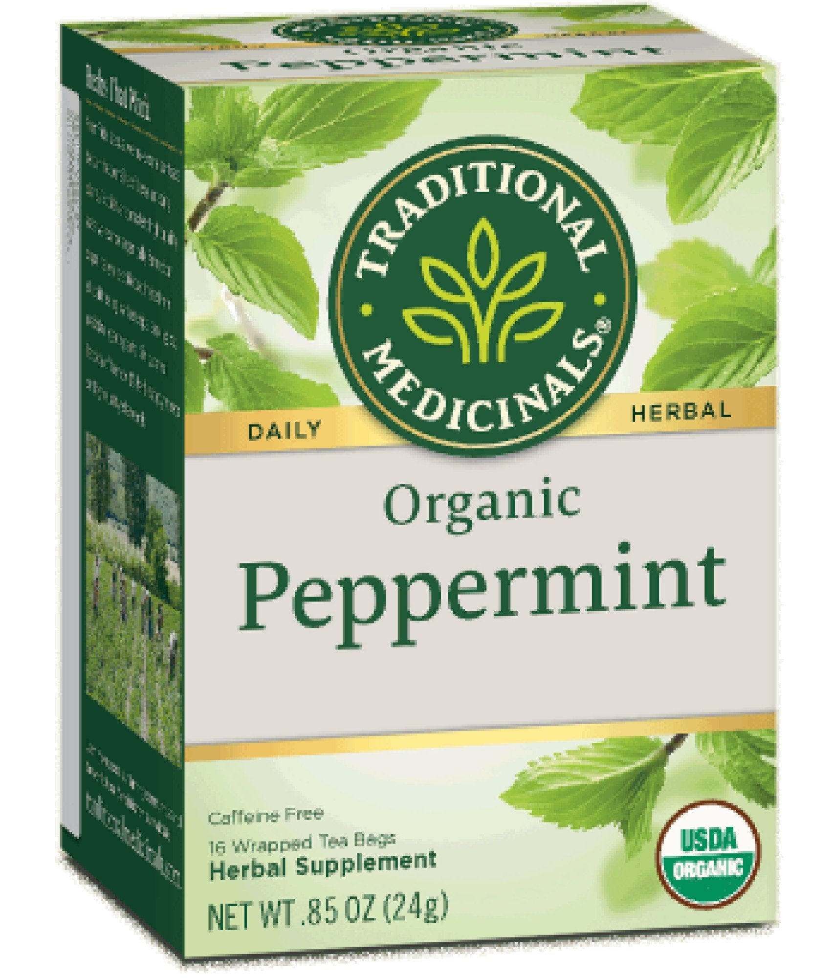 Traditional Medicinals Single Herb-Organic Peppermint Tea 16 Bag