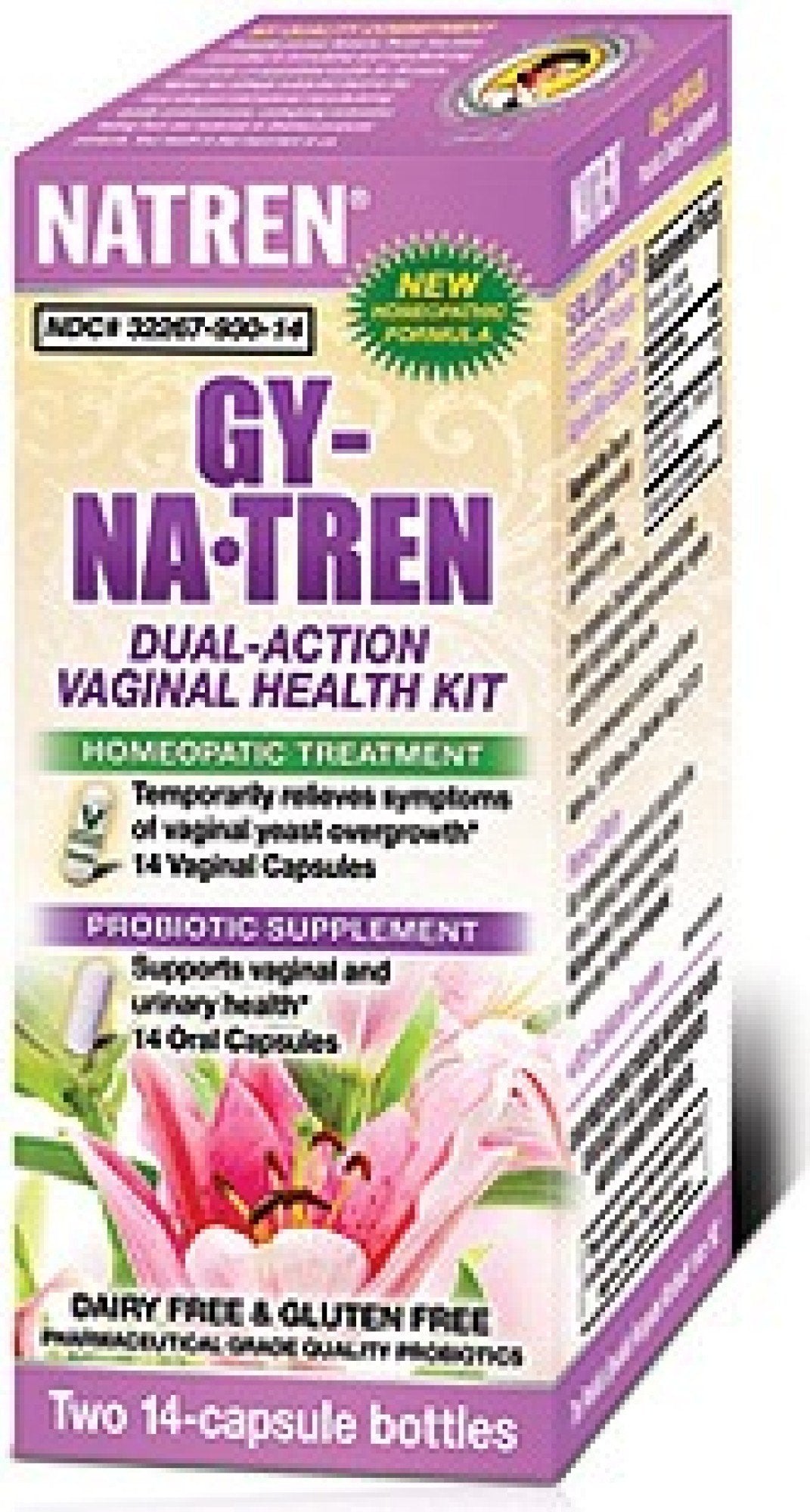 Natren Gy-Na-Tren Oral/Vaginal Kit 14 Day Supply New & Improved 1 Kit