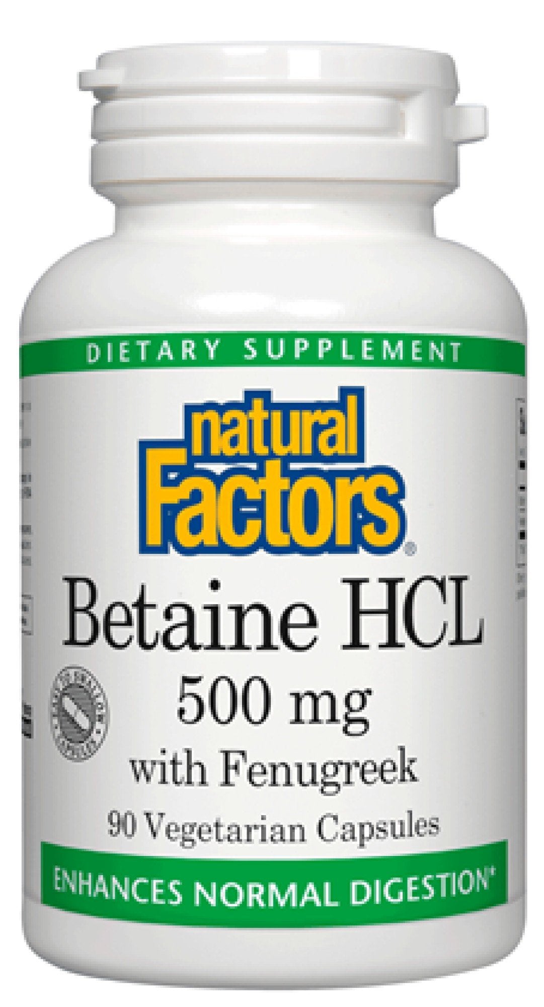 Natural Factors Betaine HCL 500mg With 100mg Fenugreek 90 Capsule