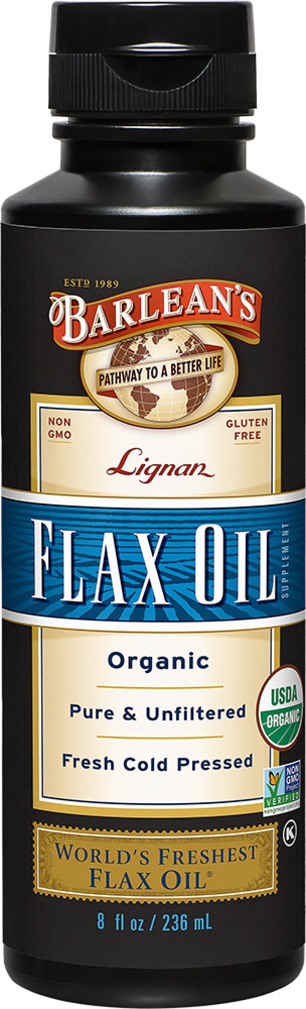 Barlean&#39;s Organic Lignan Flax Oil 8 oz Liquid