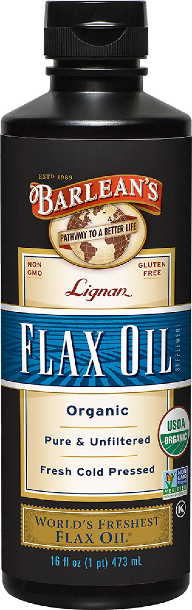 Barlean&#39;s Organic Lignan Flax Oil 16 oz Liquid