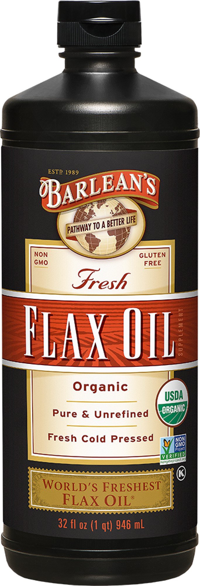 Barlean&#39;s Organic Flax Oil 32 oz Liquid