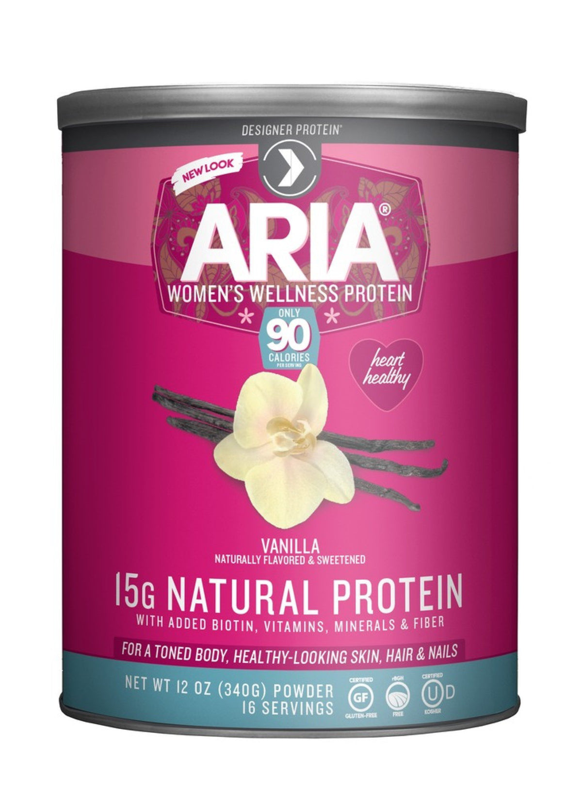 Designer Protein Aria Protein Powder for Women-Vanilla 12 oz Powder