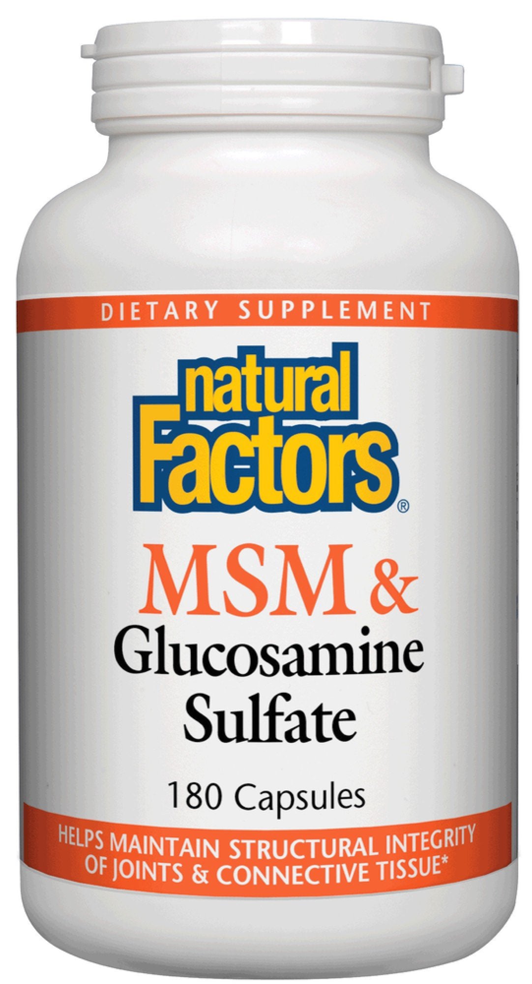 Natural Factors MSM 500mg/Glucosamine 375mg 180 Capsule