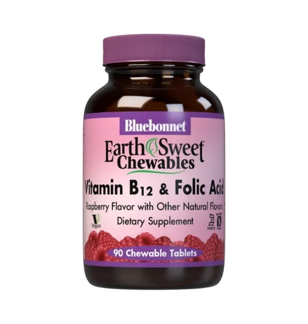 Bluebonnet Vitamin B-12 &amp; Folic Acid 90 Chewable