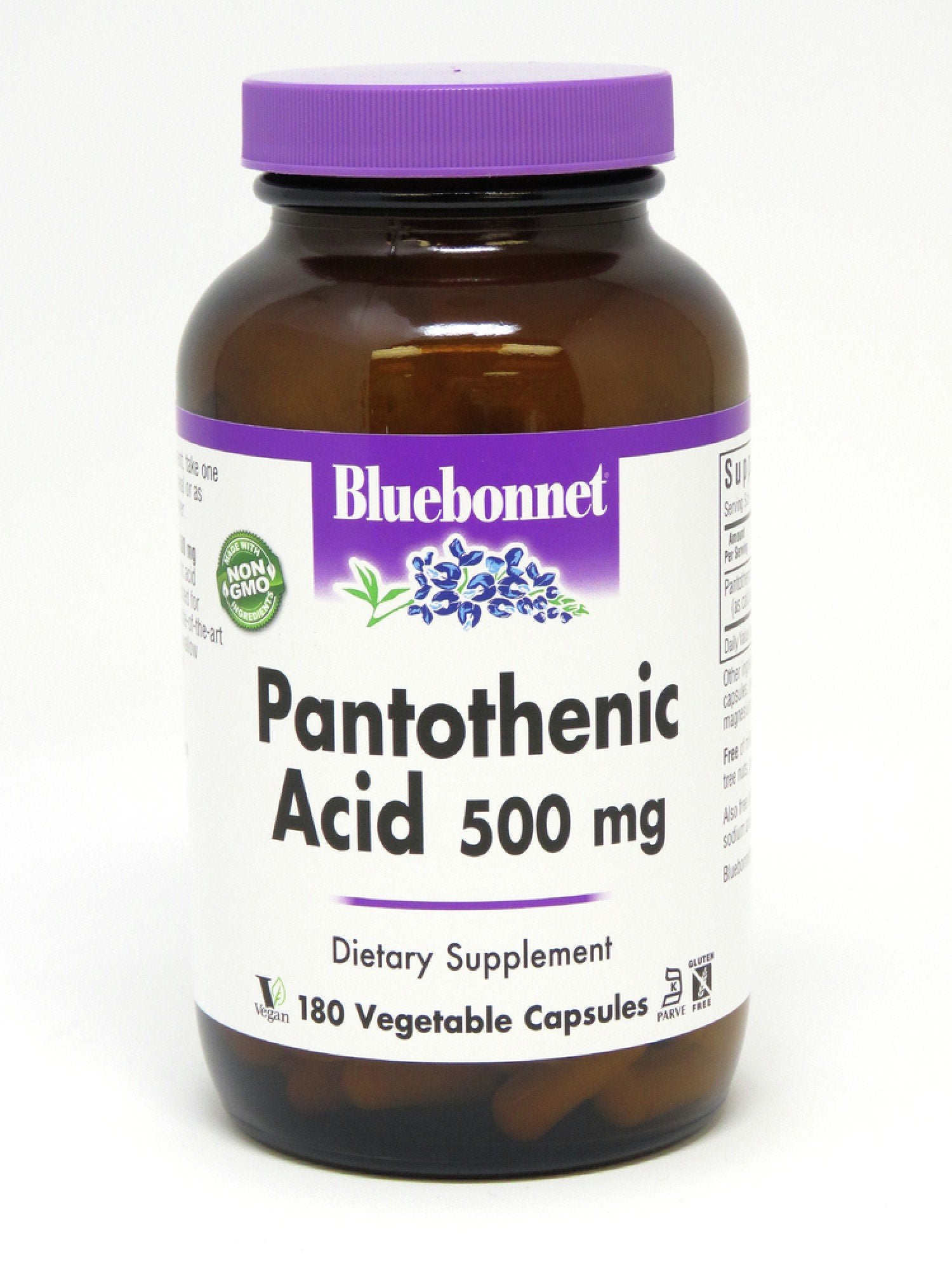 Bluebonnet Pantothenic Acid 500mg 180 VegCaps