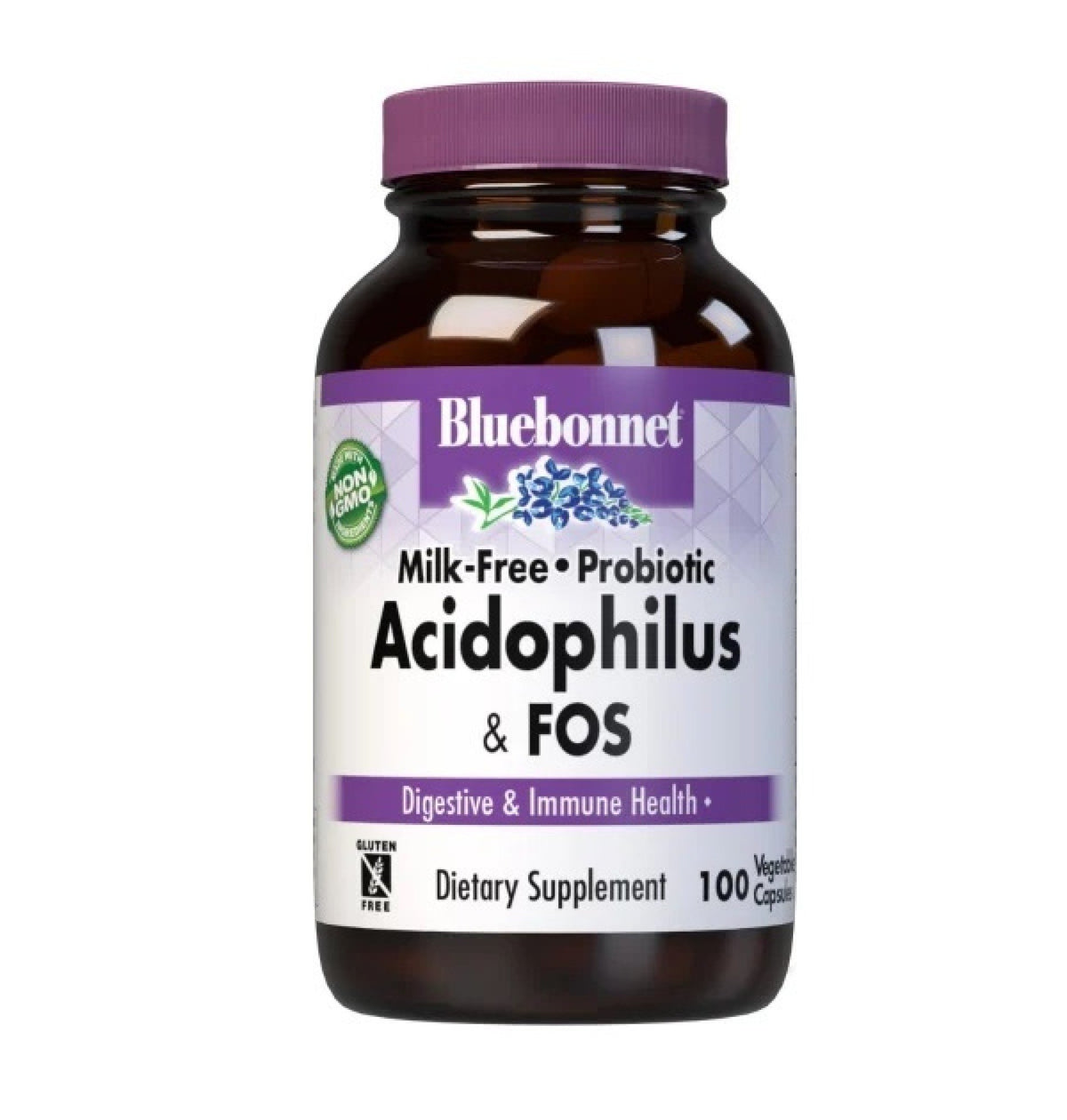 Bluebonnet Milk-Free Acidophilus Plus FOS 100 Capsule