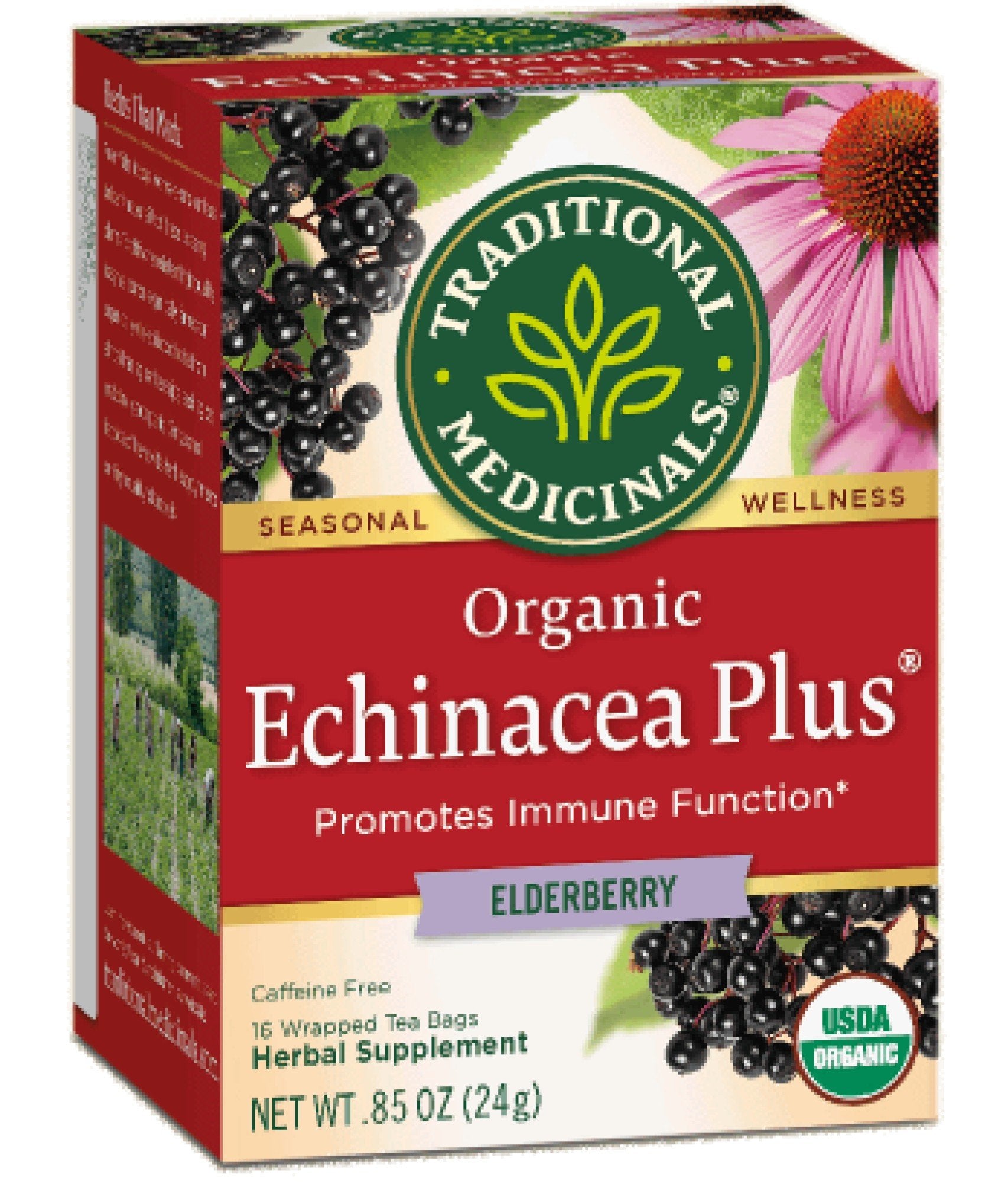 Traditional Medicinals Organic Echinacea Plus Elderberry Tea 16 Bag