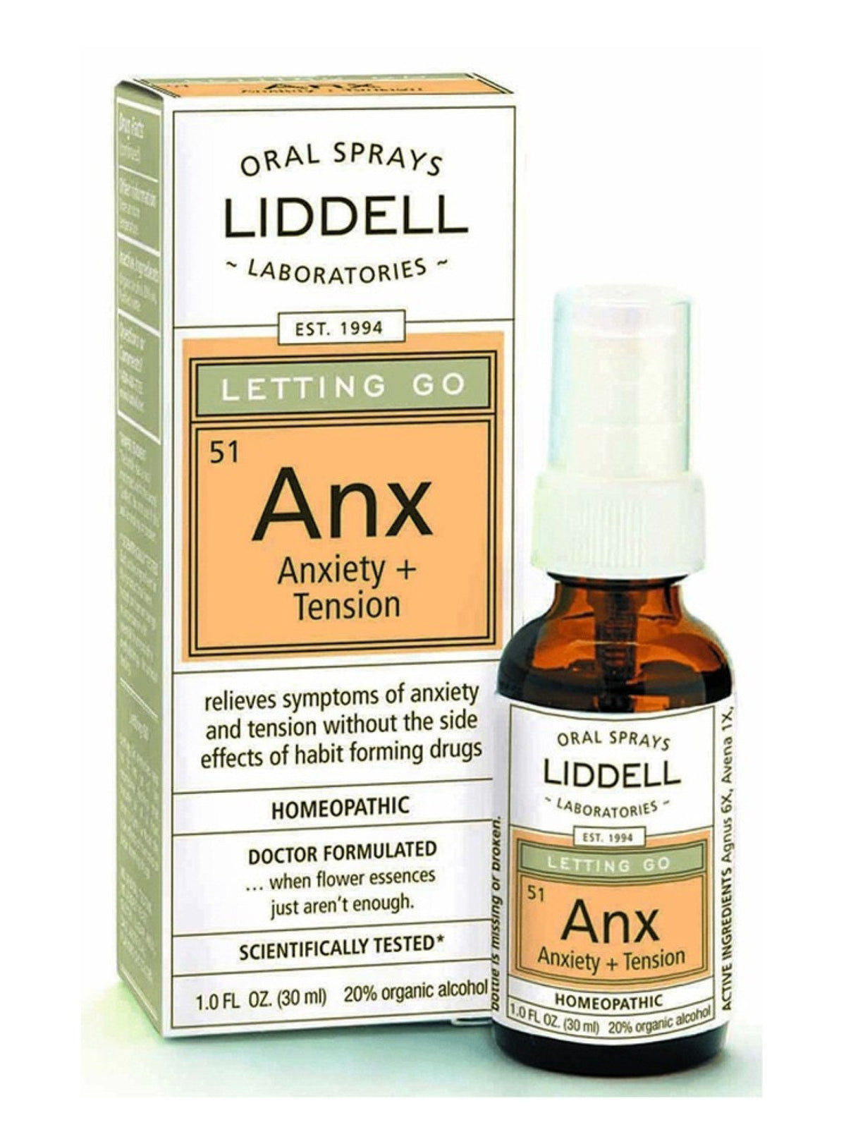 Liddell Homeopathic Letting Go Anxiety &amp; Tension 1 oz Spray