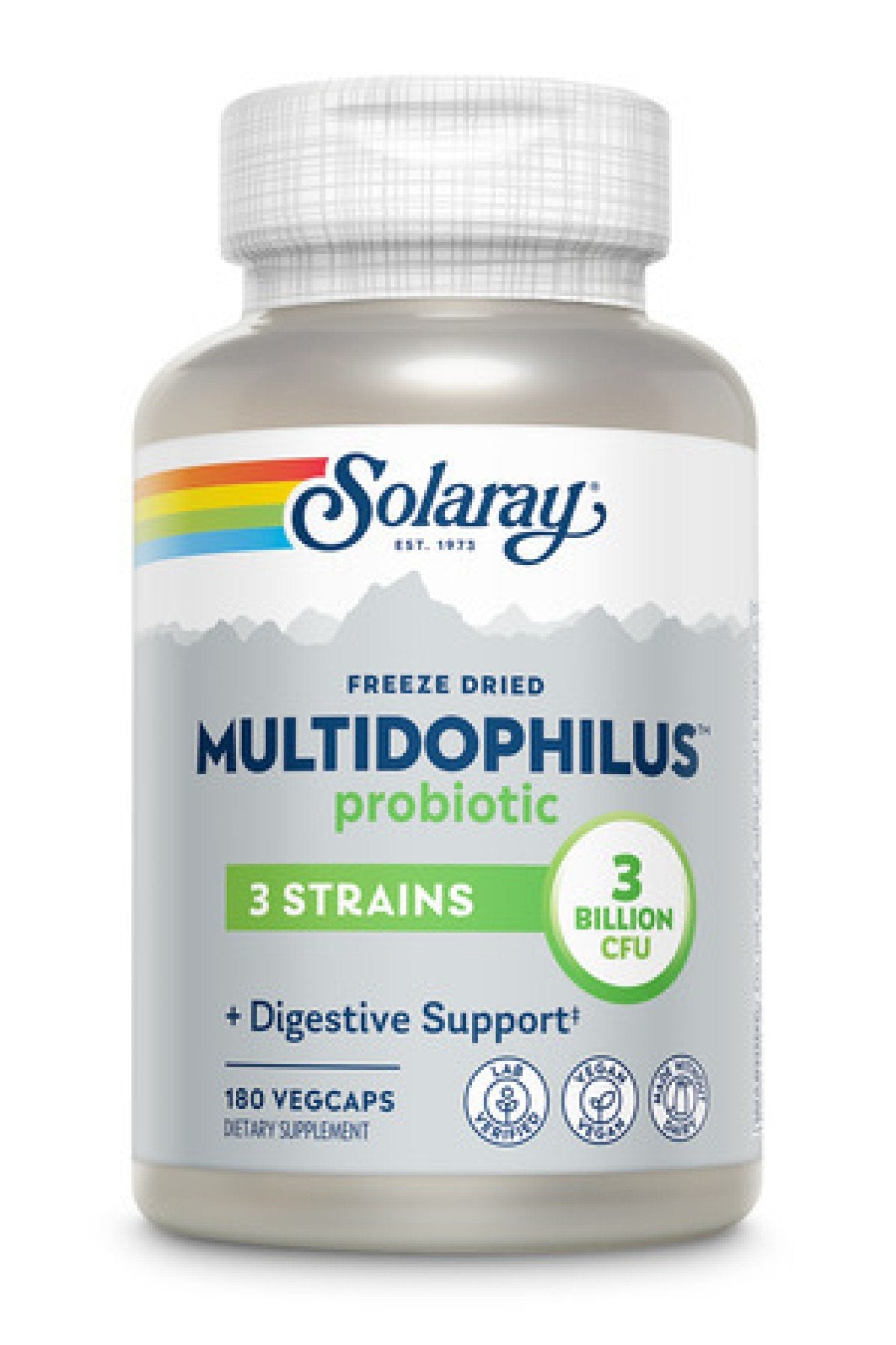 Solaray Freeze Dried Multidophilus Probiotic-3 Strains-3 Billion CFU 180 Veg Capsule