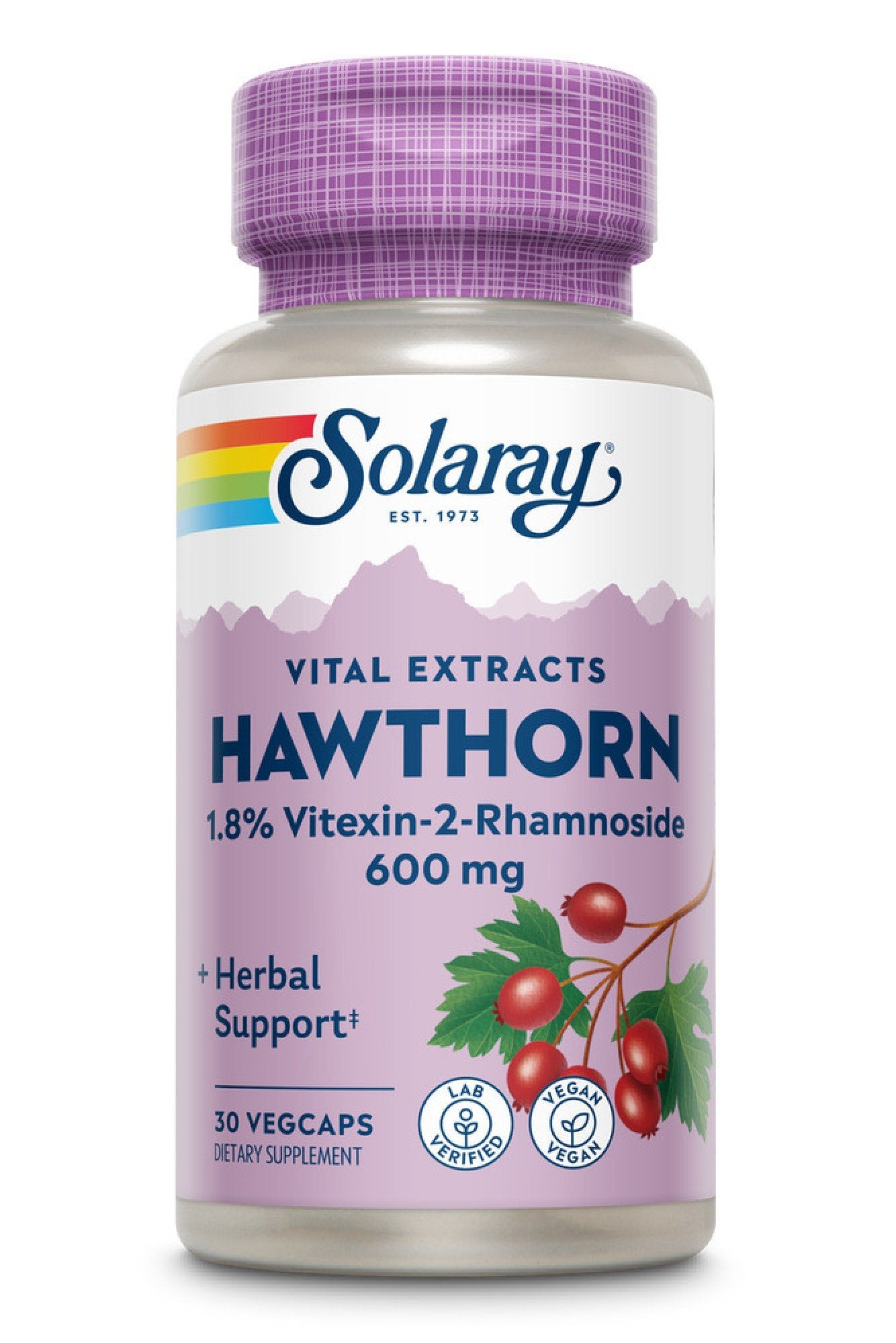 Solaray Hawthorn Aerial Extract 600mg 30 VegCaps