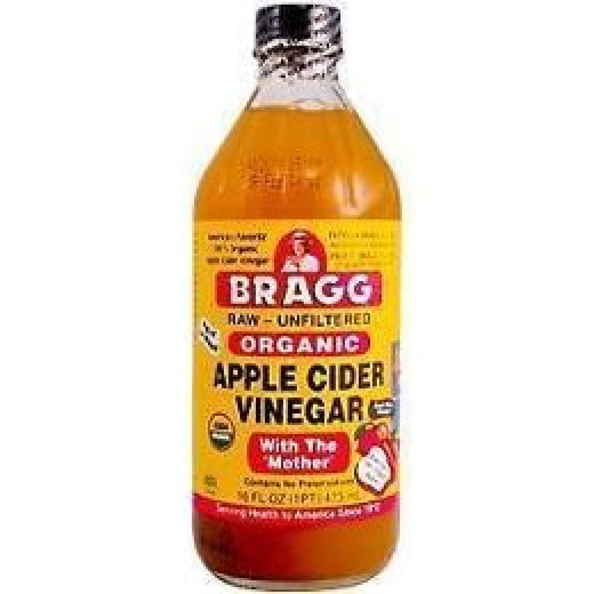 Bragg Organic Raw Apple Cider Vinegar Unfiltered 16 oz Liquid