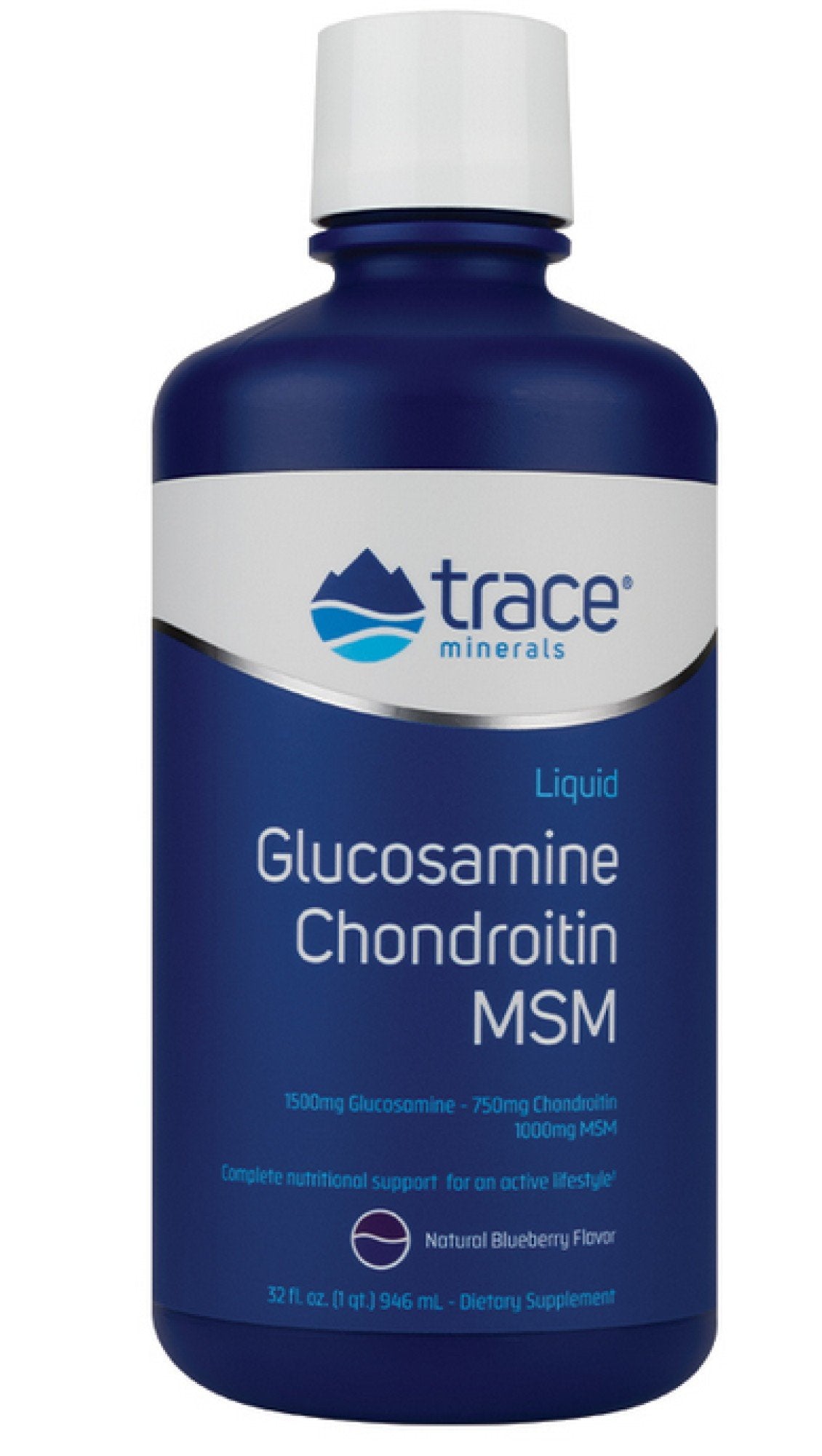 Trace Minerals Liquid Glucosamine Chondroitin MSM Blueberry 32 oz Liquid