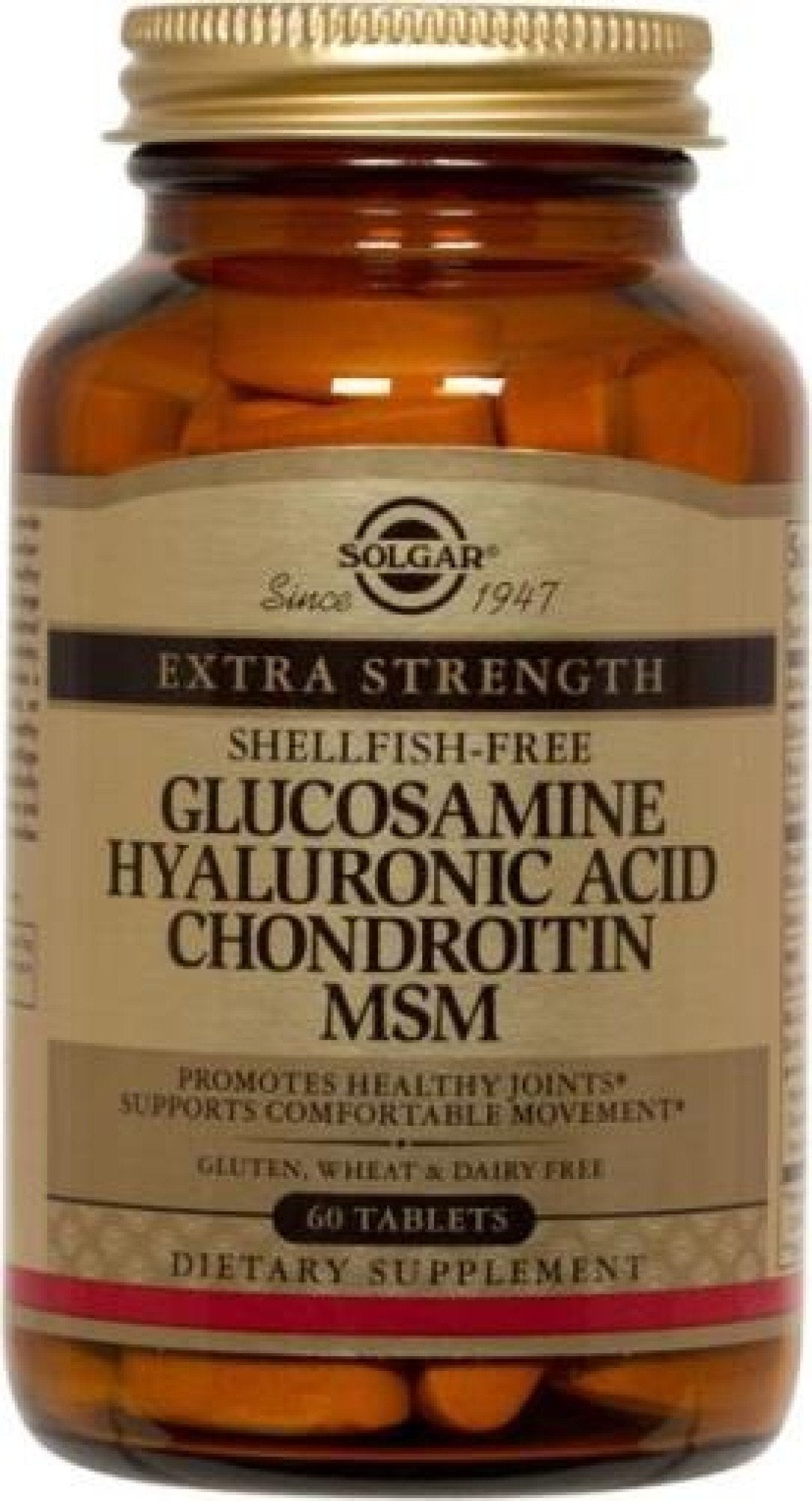 Solgar Glucosamine Hyaluronic Acid Chondroitin MSM (Shellfish-Free) 60 Tablet