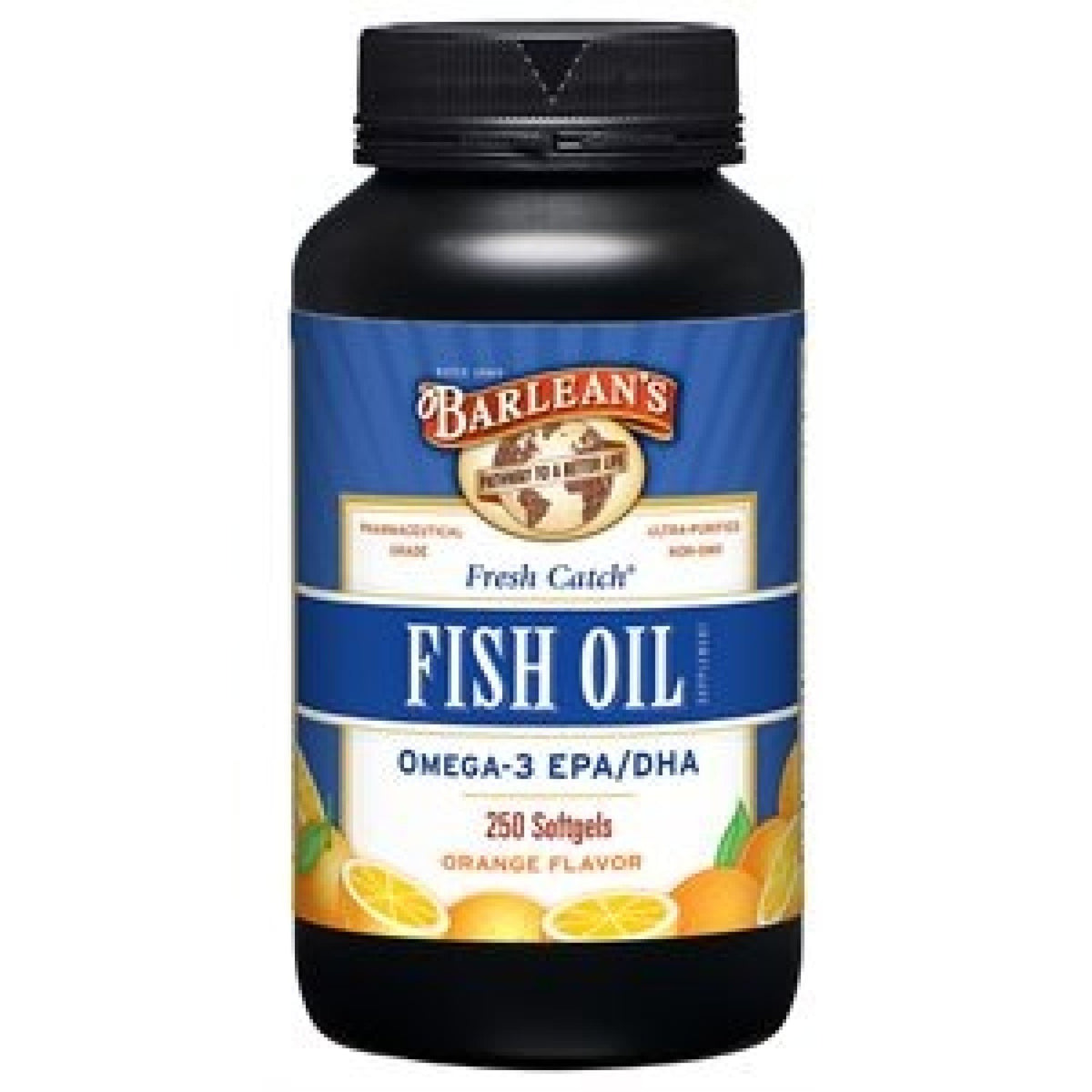 Barlean&#39;s Fresh Catch Orange Flavor Fish Oil 250 Softgels