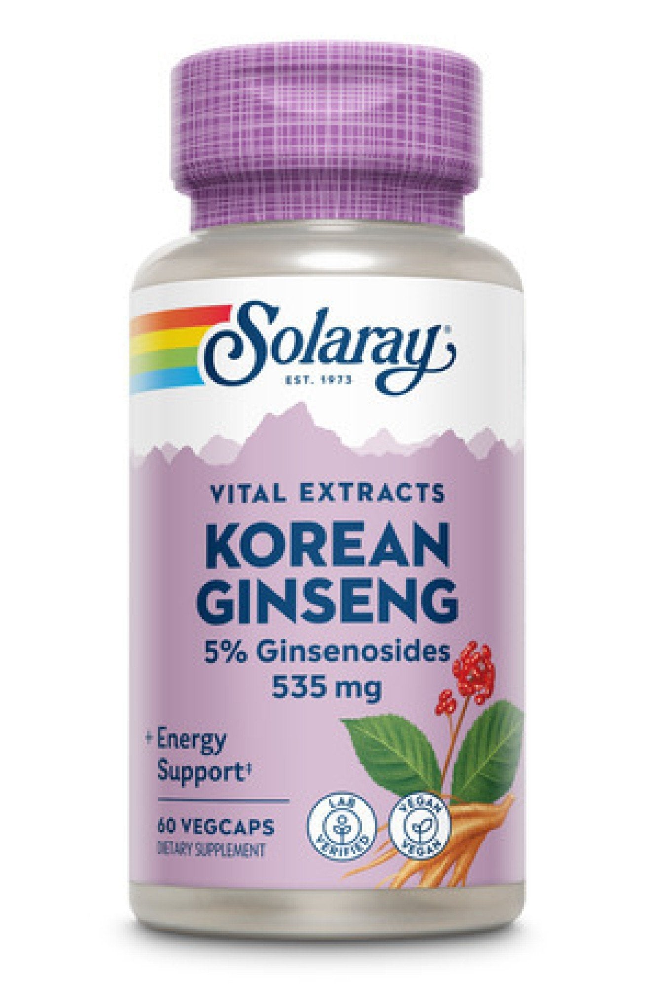 Solaray Korean Ginseng Root Extract 535mg 60 VegCap