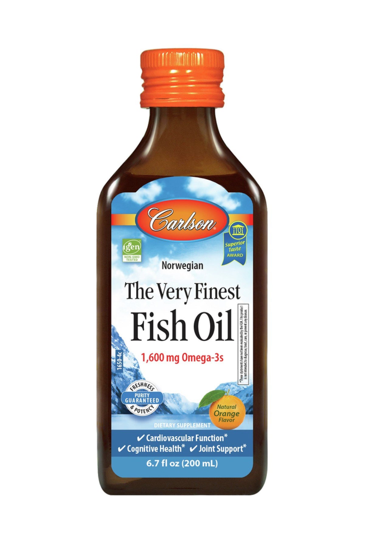 Carlson Laboratories Very Finest Fish Oil Orange Flavor 200 ml Liquid