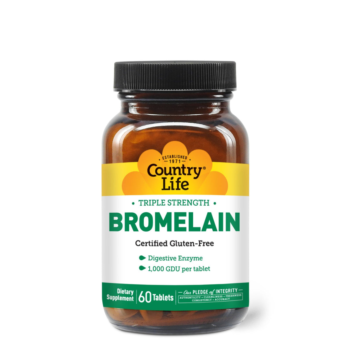 Country Life Bromelain 500mg, 2000 GUD/g 60 Tablet