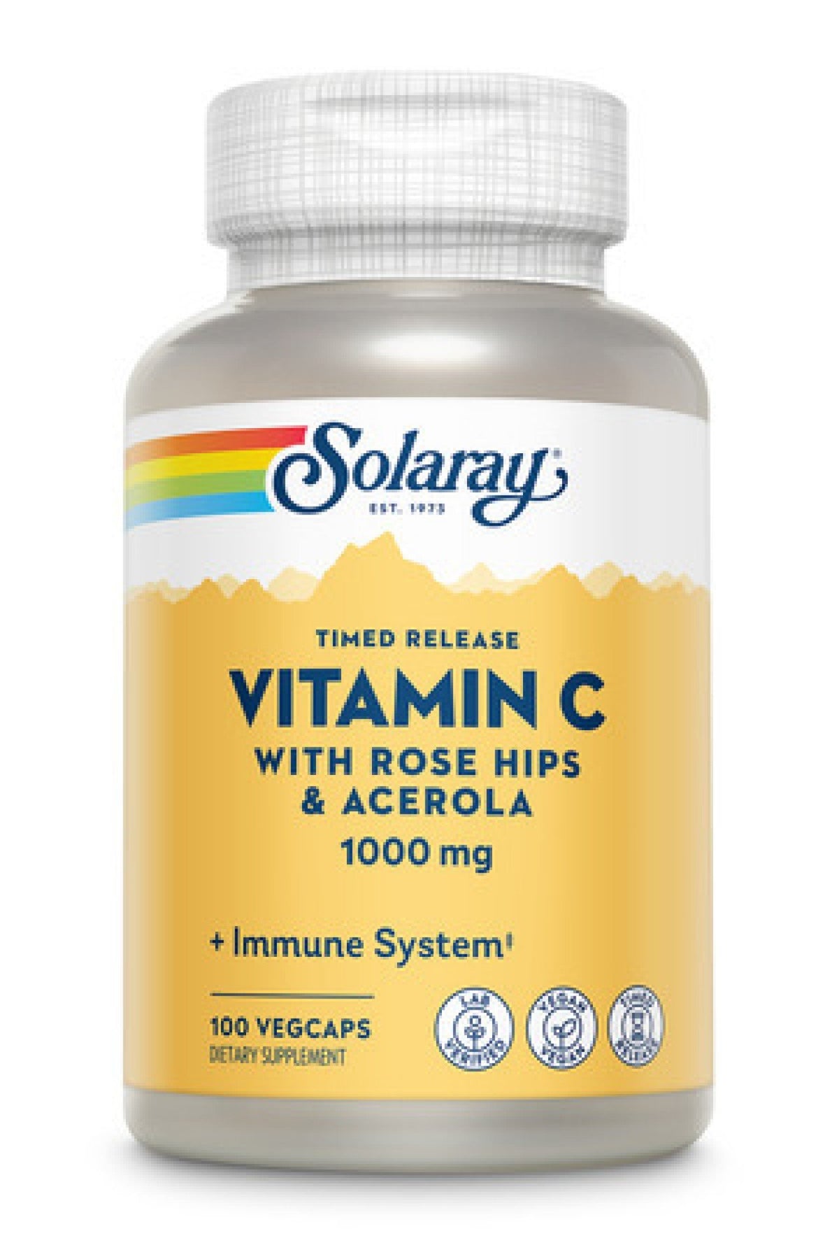 Solaray Timed Release Vitamin C with Rose Hips &amp; Acerola 1000mg 100 VegCaps