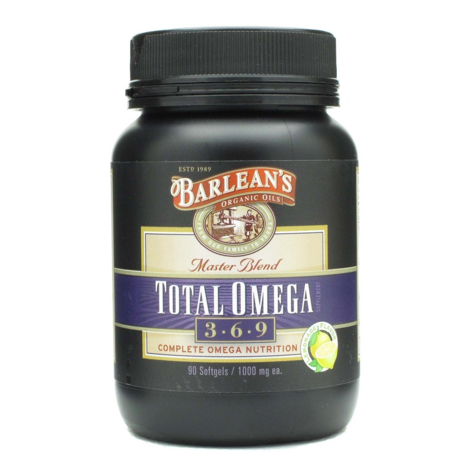 Barlean's Total Omega 3-6-9 90 Softgels