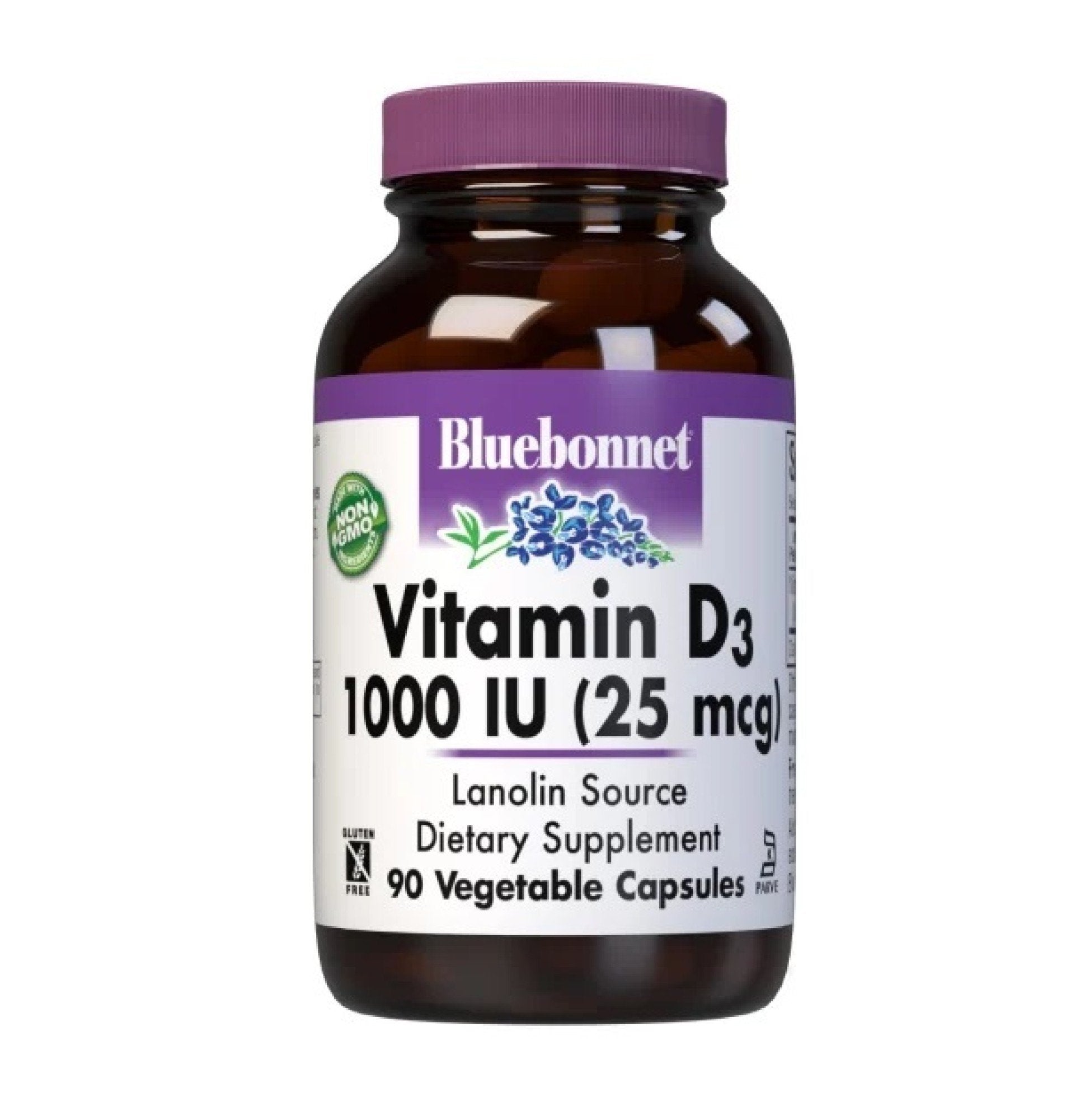 Bluebonnet Vitamin D3 1000 IU (25 mcg) 90 VegCap