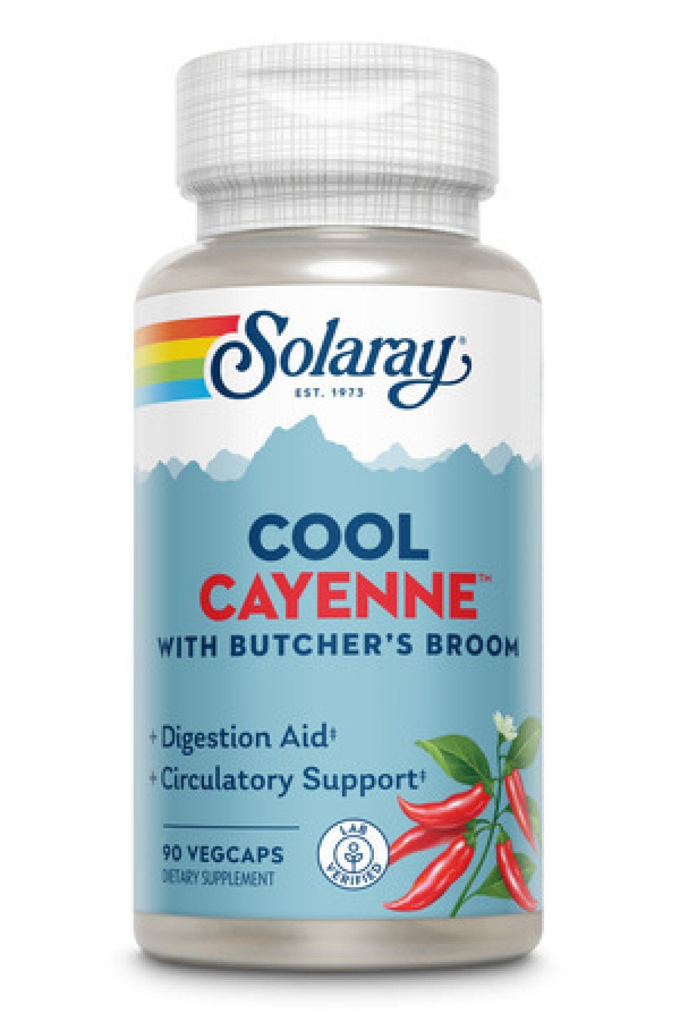 Solaray Cool Cayenne with Butcher's Broom 40,000 HU 90 Capsule