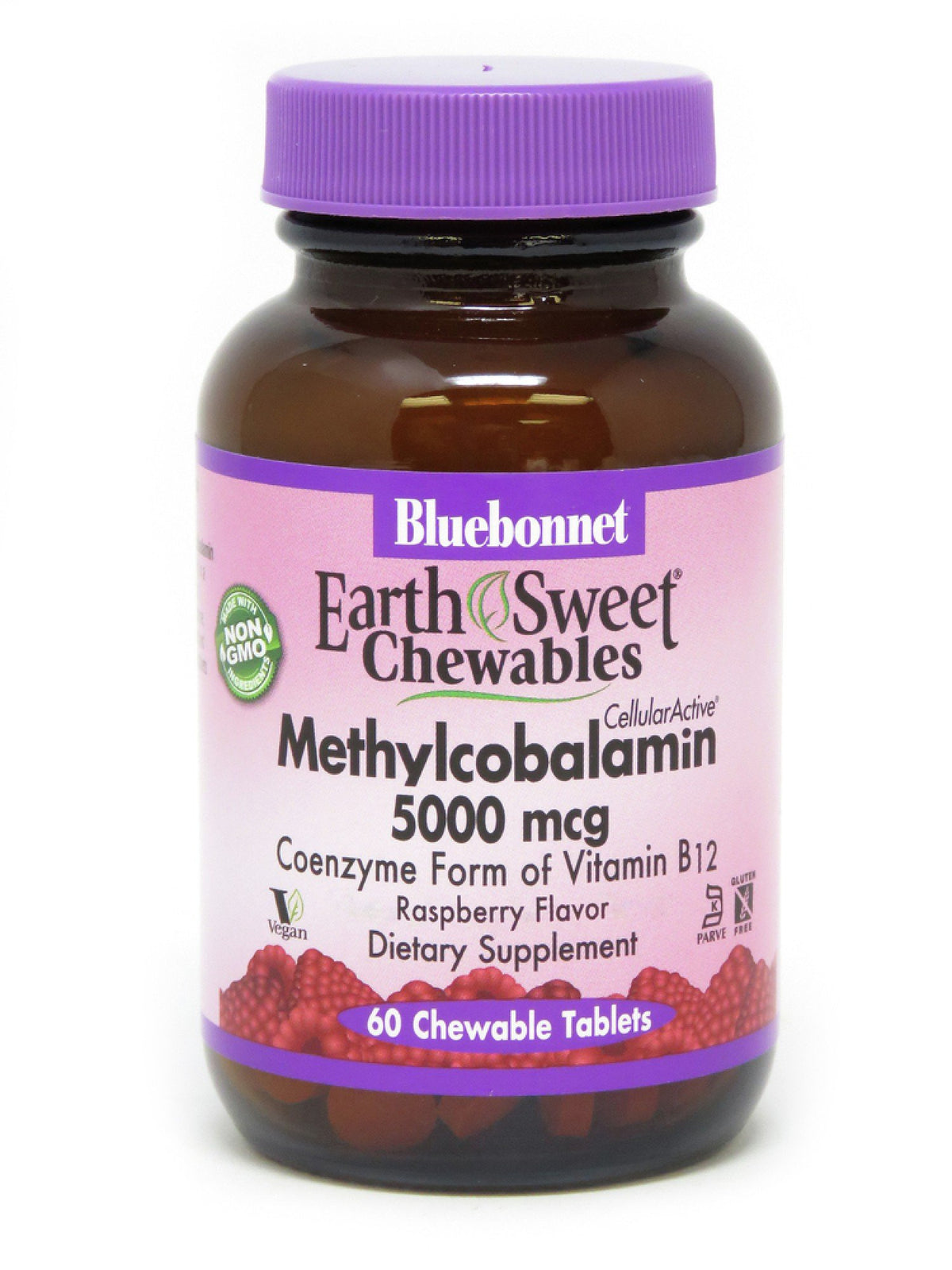 Bluebonnet Earth Sweet Chewable Methylcobalamin B-12 5000 mcg 60 Chewable