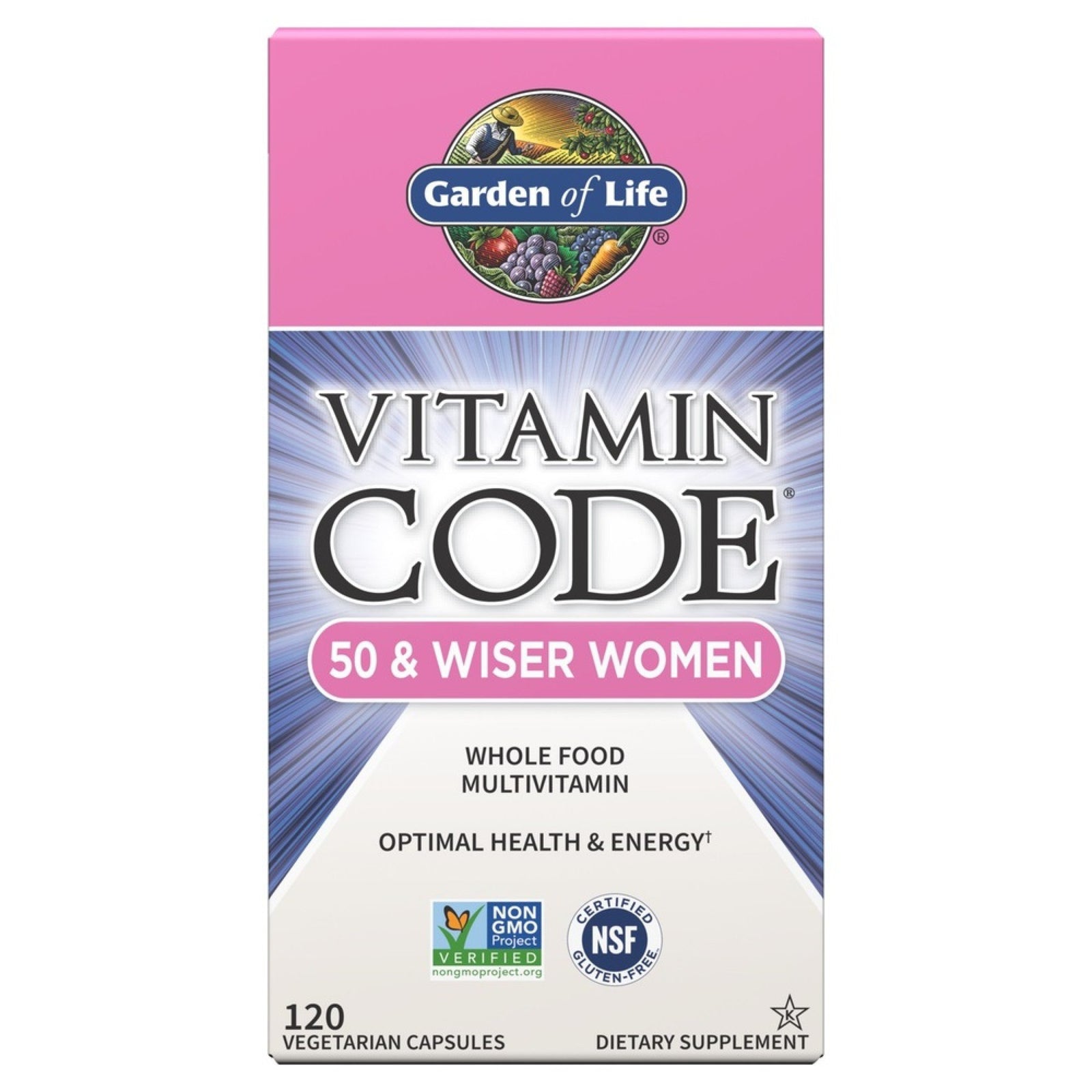 Garden of Life Vitamin Code 50 & Wiser Women's Multi 120 Capsule