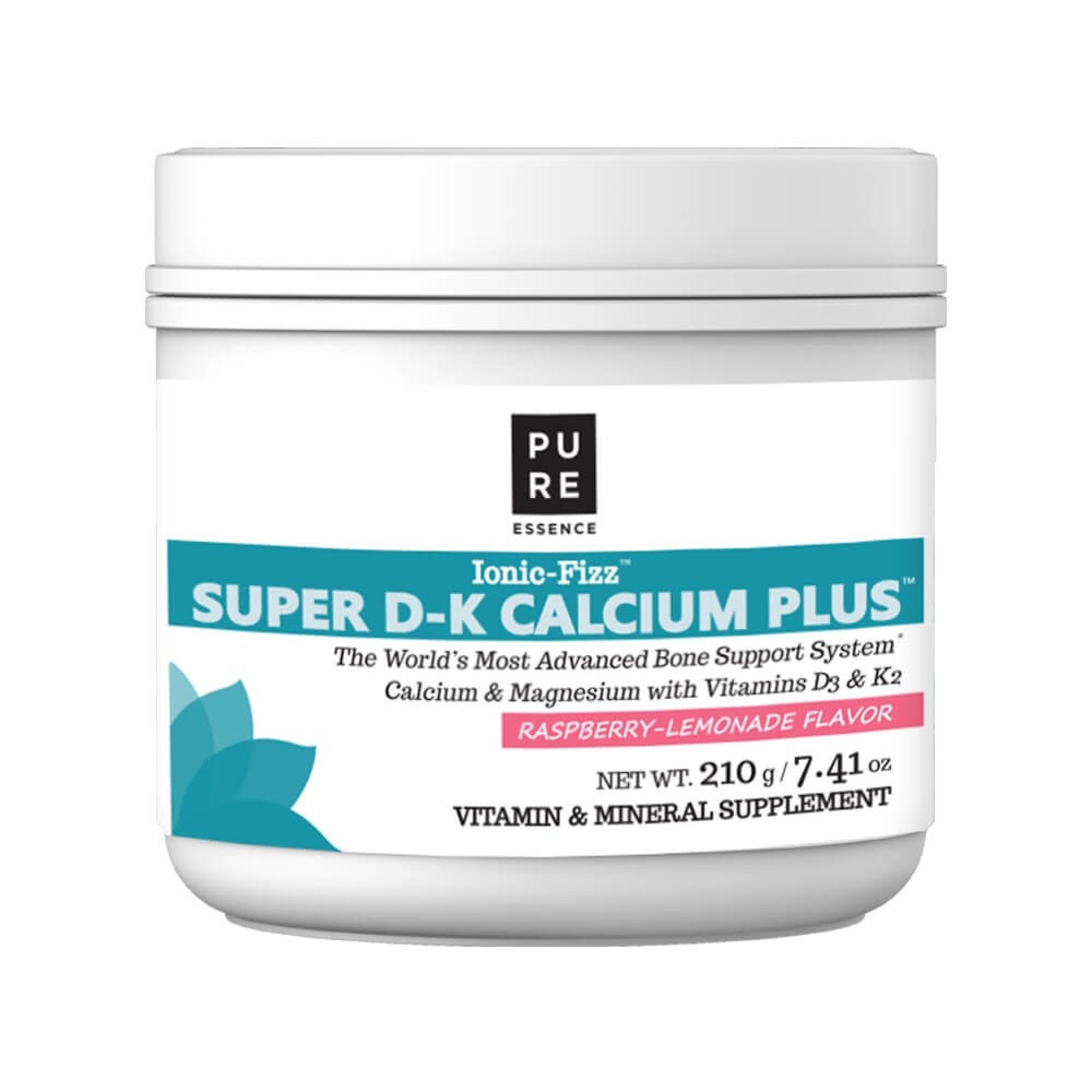 Pure Essence Labs Ionic Fizz Super D-K Calcium Plus - Raspberry Lemonade 210 g (7.41oz) Powder