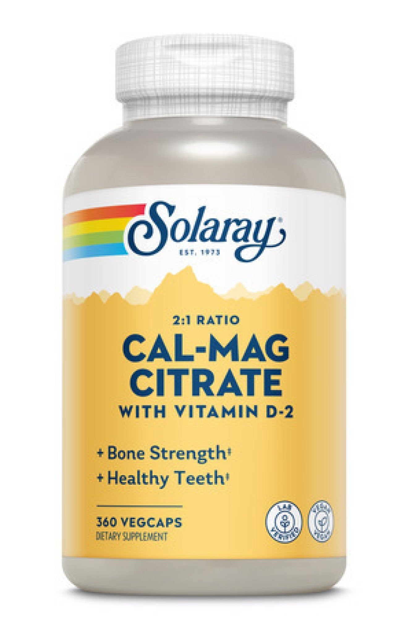 Solaray Cal-Mag Citrate 2:1 ratio with Vitamin D 2 360 VegCap