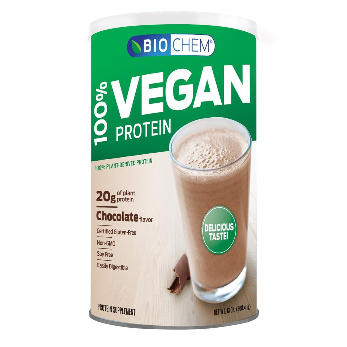 Biochem Vegan Protein Chocolate 13 oz Powder