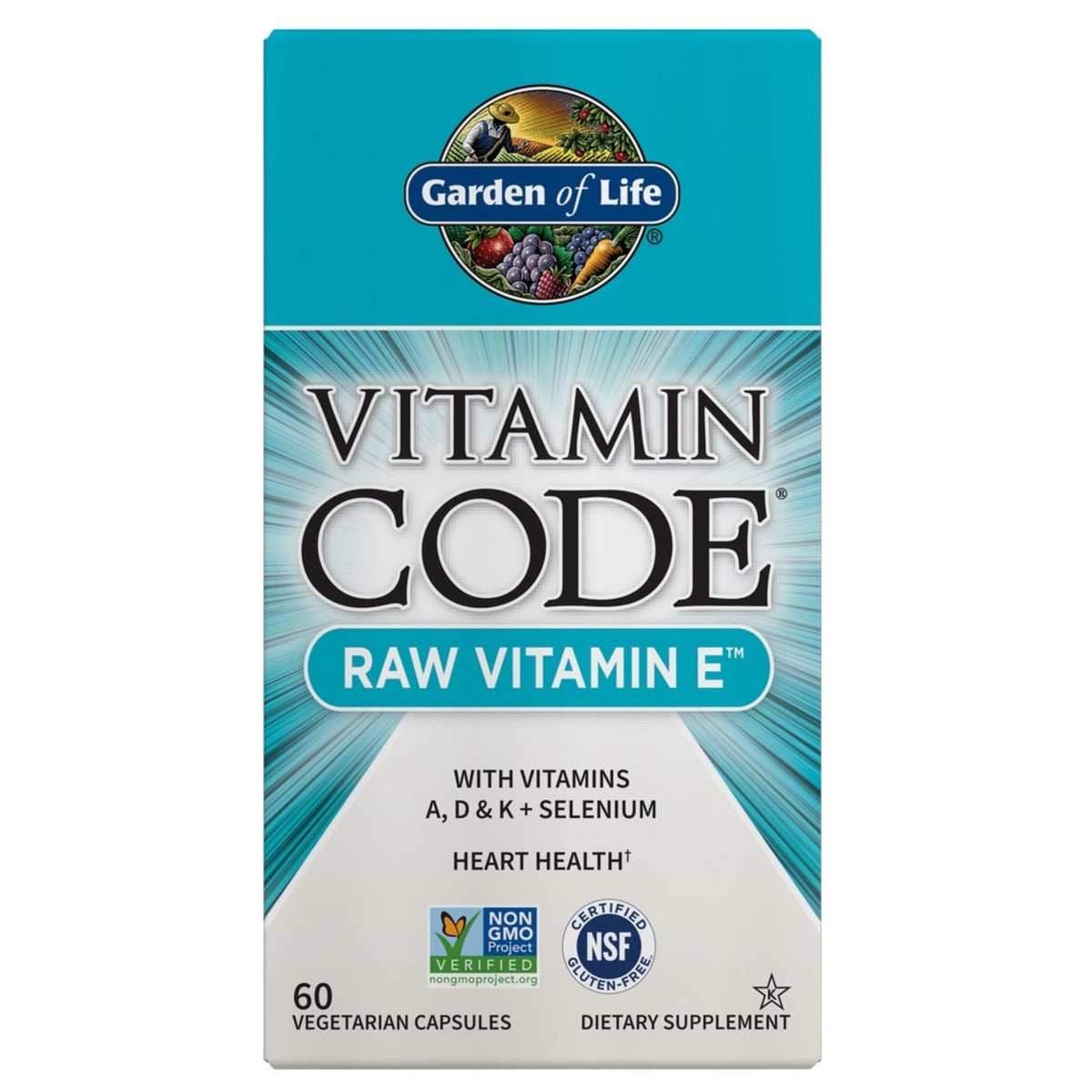 Garden of Life Vitamin Code Raw Vitamin E 60 Capsule