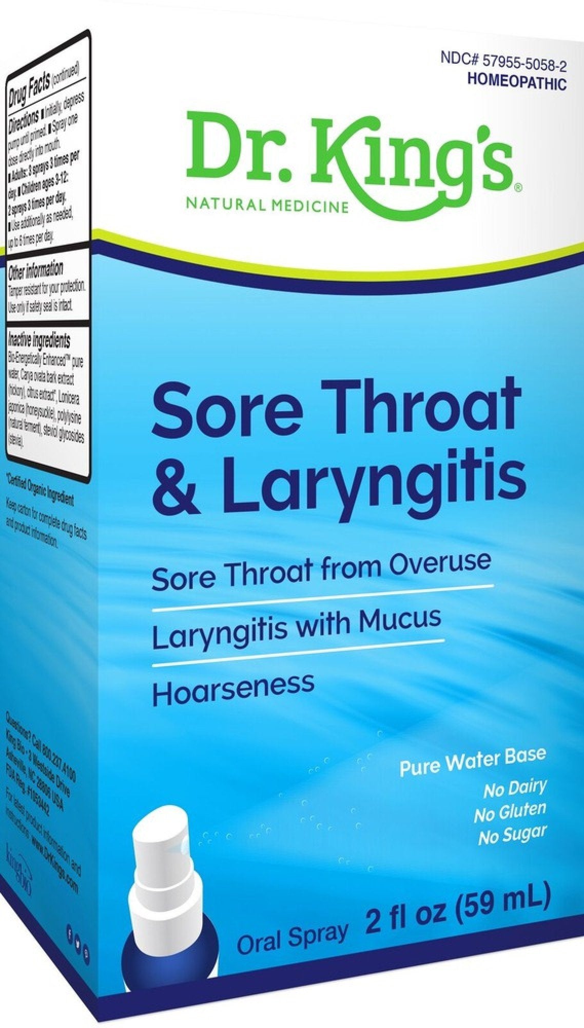 Dr King Natural Medicine Sore Throat &amp; Laryngitis 2 oz Liquid