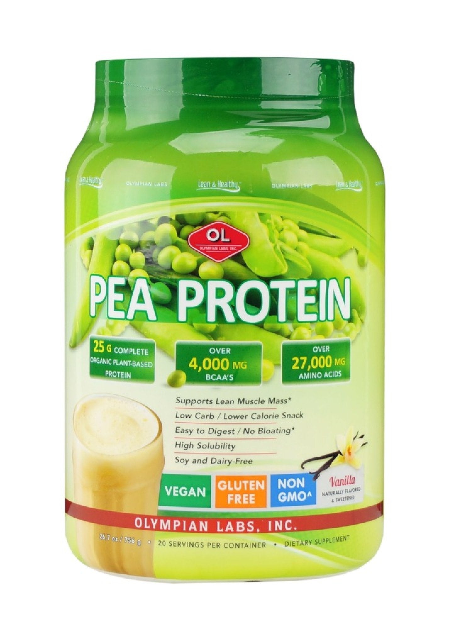 Olympian Labs Lean and Healthy Pea Protein-Vanilla 1.77 lbs Powder