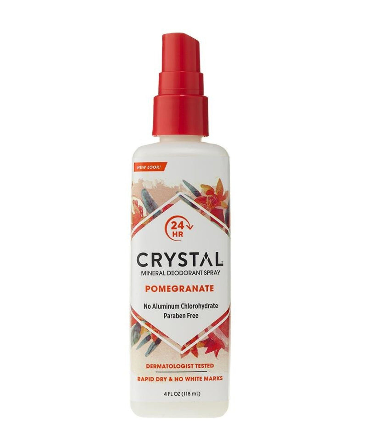 Crystal Body Deodorant Mineral Deodorant Spray Pomegranate 4 oz Liquid
