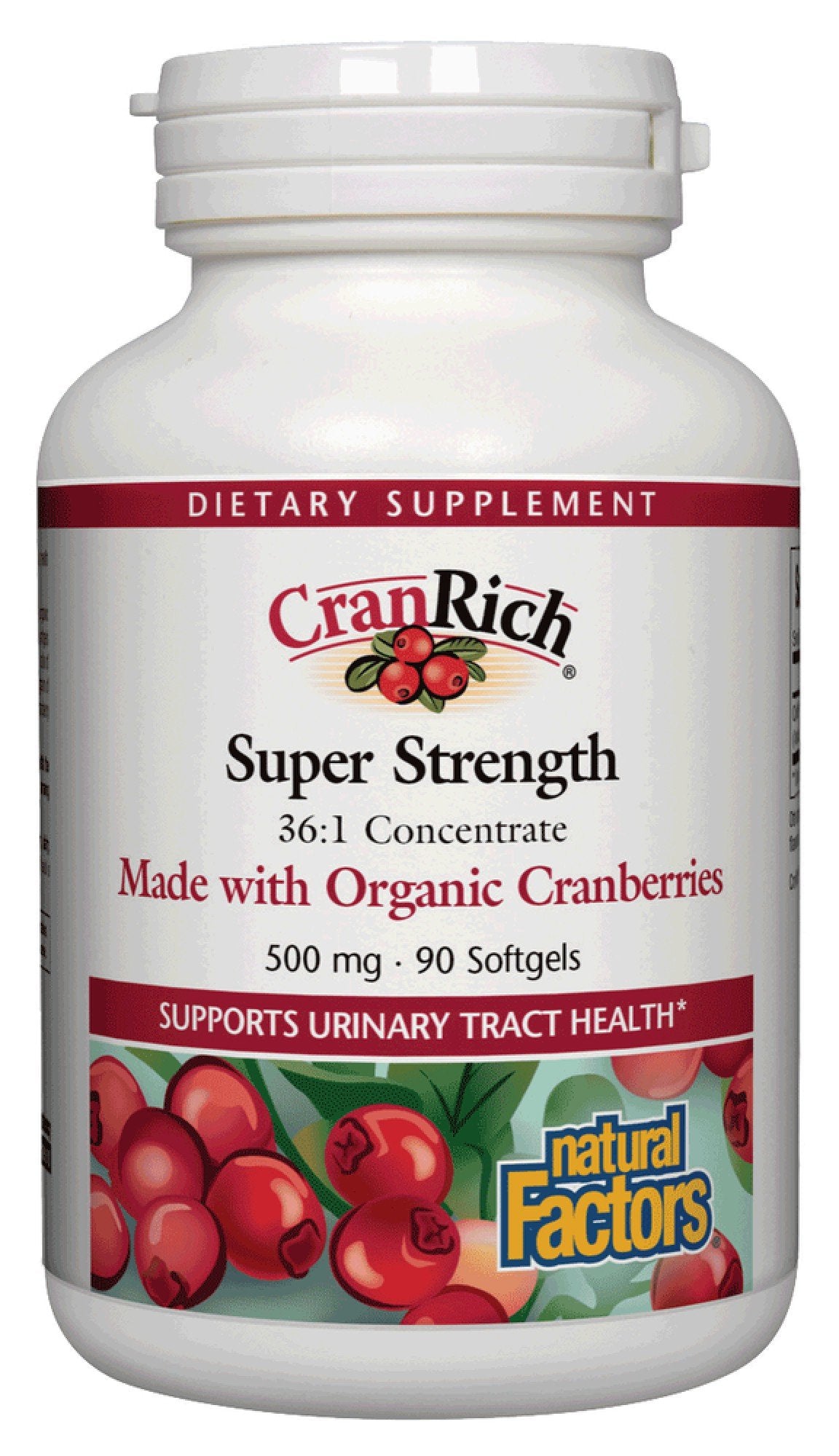 Natural Factors CranRich 500mg Organic Cranberry 90 Softgel