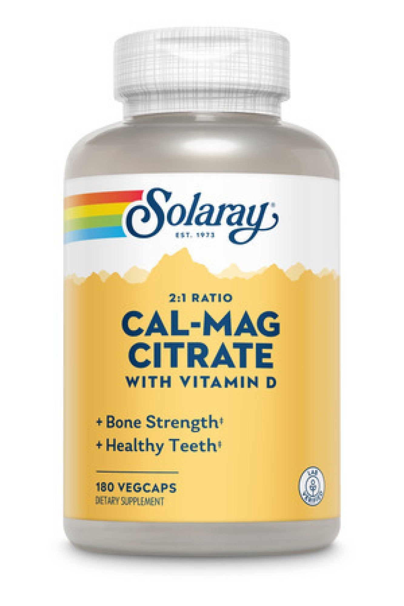 Solaray Cal-Mag Citrate 2:1 with 1000IU D3 180 Capsule