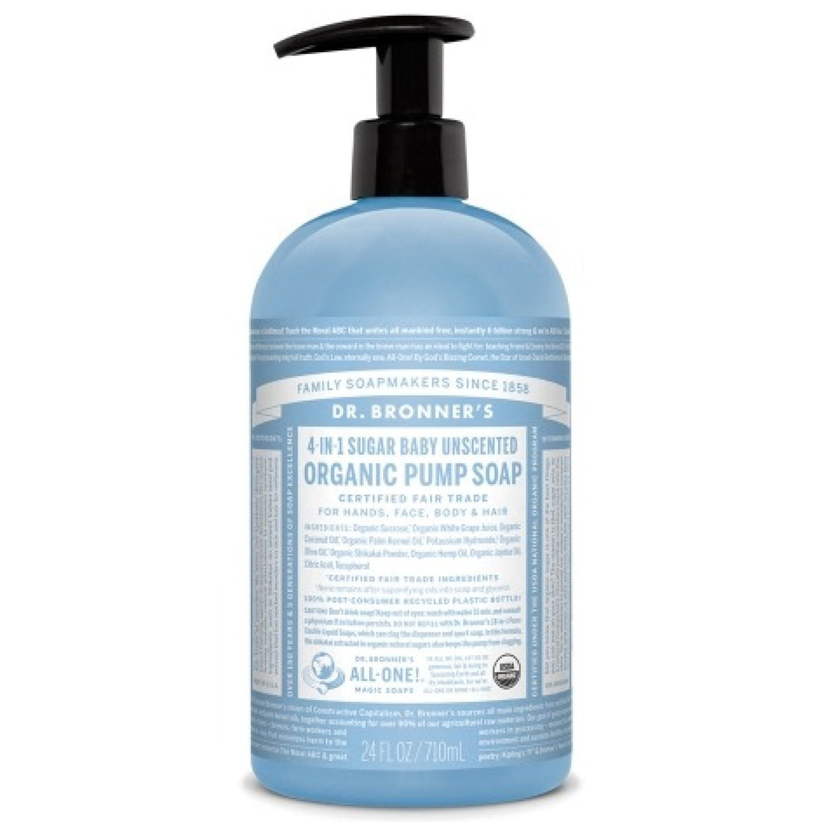 Dr. Bronner's Baby Unscented Pump Body Soap 24 oz Liquid